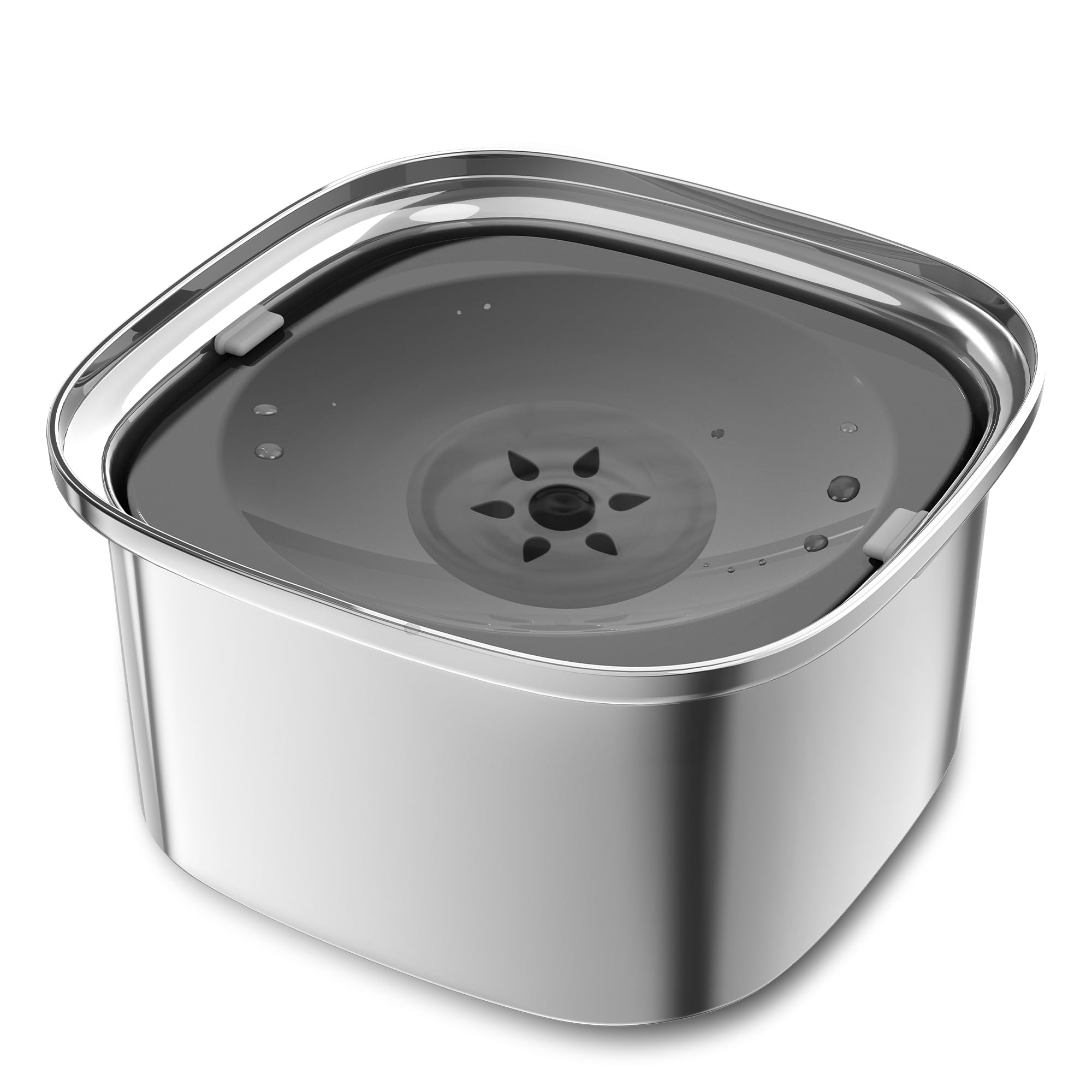 Decflow 3L Dog Water Bowl Stainless Steel Slow Drinking Dog Bowl With Lid, No Spill Water Bowl For Large Dogs Splash Proof Vehicle Carried Travel Pet Water Bowl Dispenser For Messy Drinkers