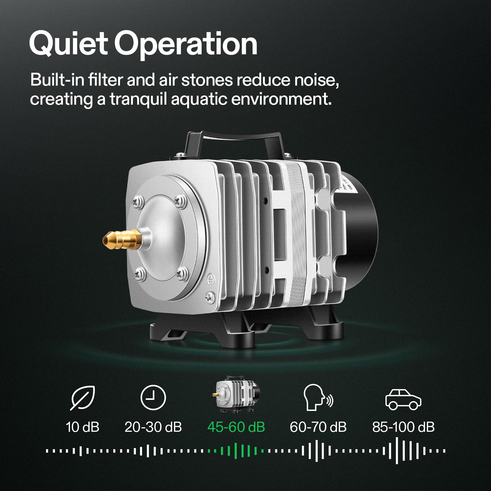 VIVOSUN Air Pump Kit, with 40 W 1110 GPH Commercial Air Pump, 8-Way Splitter, 2 Pcs Air Stones, 25 ft Air Tubing, 2 Pcs Check Va