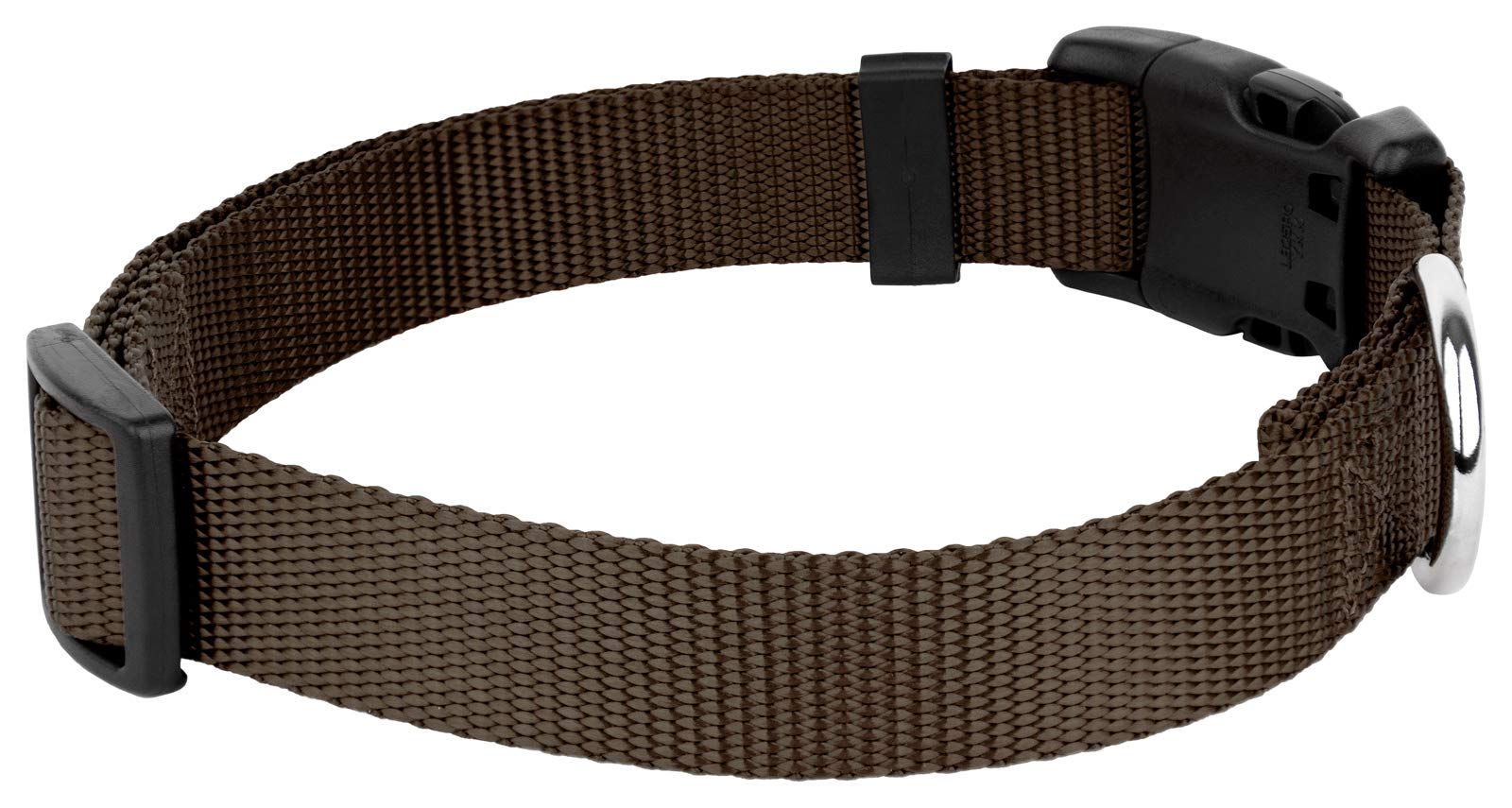 Country Brook Petz - 30+ Vibrant Colors - American Made Deluxe Nylon Dog Collar With Buckle (Mini, 3/8 Inch Wide, Brown)