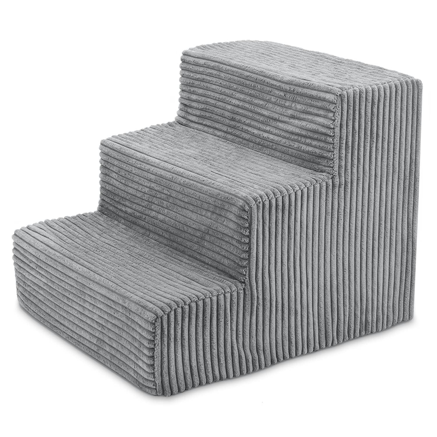 Best Pet Supplies Dog Stairs & Steps - CertiPur-US Made in USA Foam Steps for Small Dogs & Cats, Non-Slip Indoor Balanced Pet St
