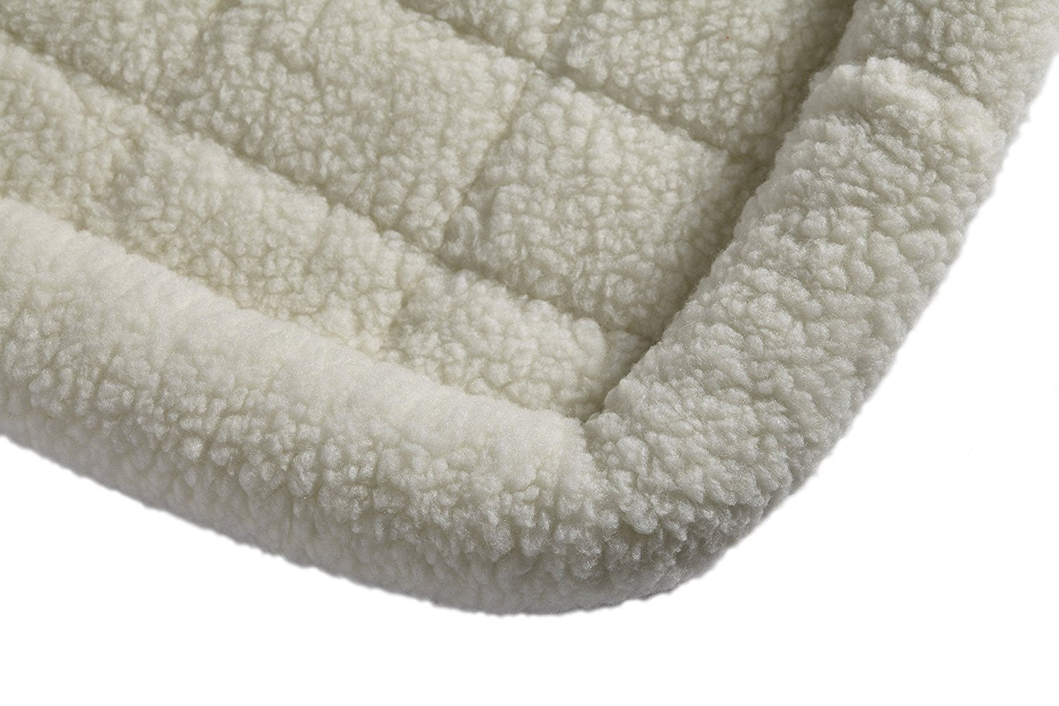Midwest Homes For Pets Bolster Dog Bed 22L-Inch White Fleece Dog Bed Or Cat Bed W/ Comfortable Bolster | Ideal For Xs Dog Breeds & Fits A 22-Inch Dog Crate | Easy Maintenance Machine Wash & Dry