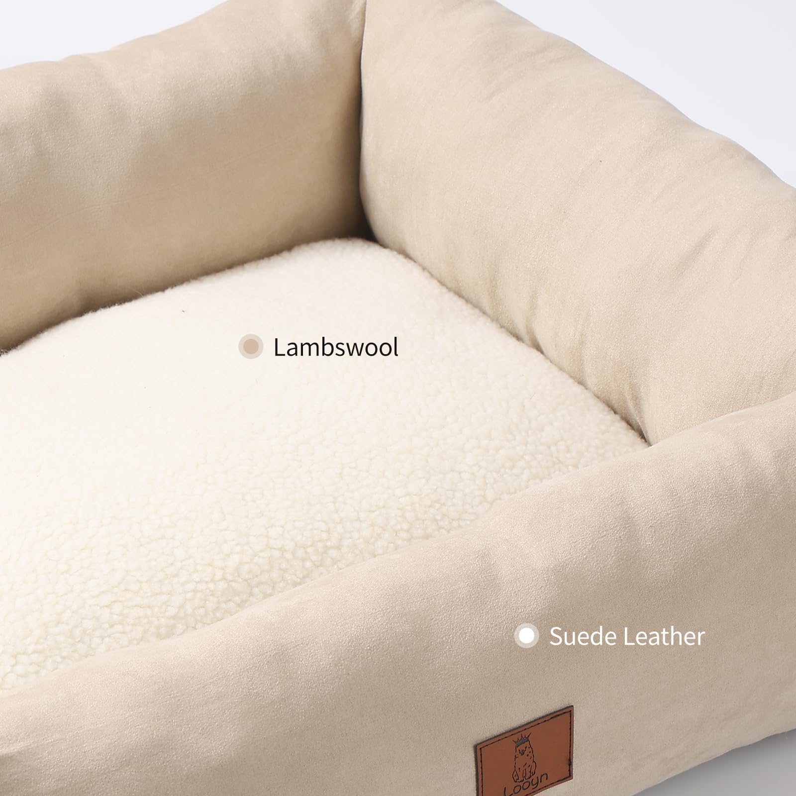 Looyn 25In Dog Bed For Small Medium Sized Dogs - Washable Rectangle Puppy Bed For Indoor, Cozy Pet Bed With Support Pillow & Non