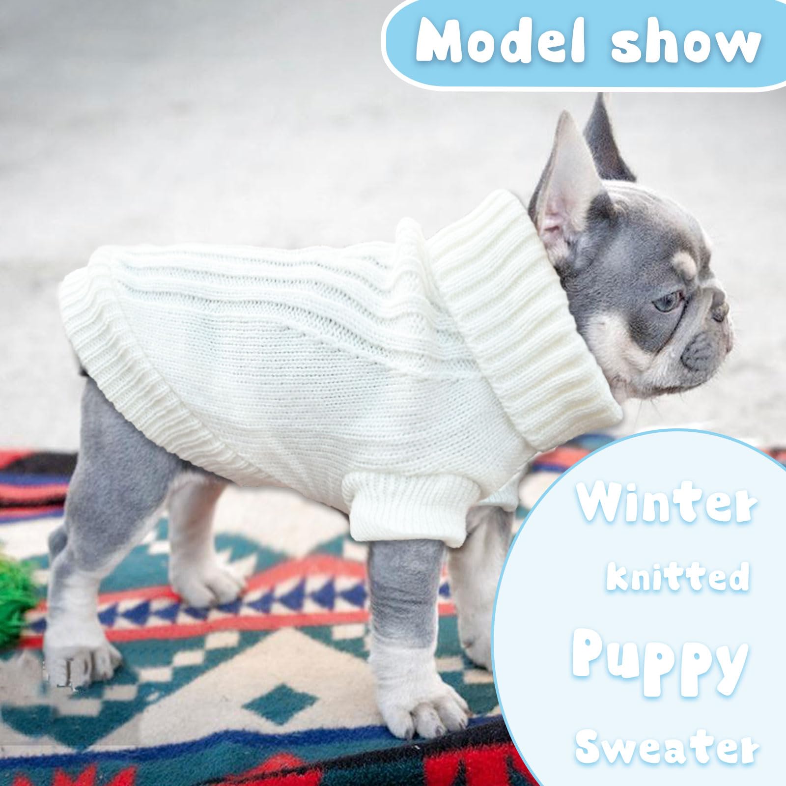 Xs Dog Clothes Dog Sweater For Small Dogs Autumn Winter Dog Sweaters Warm Puppy Clothes Turtleneck Pullover Sweater Pet Knitwear