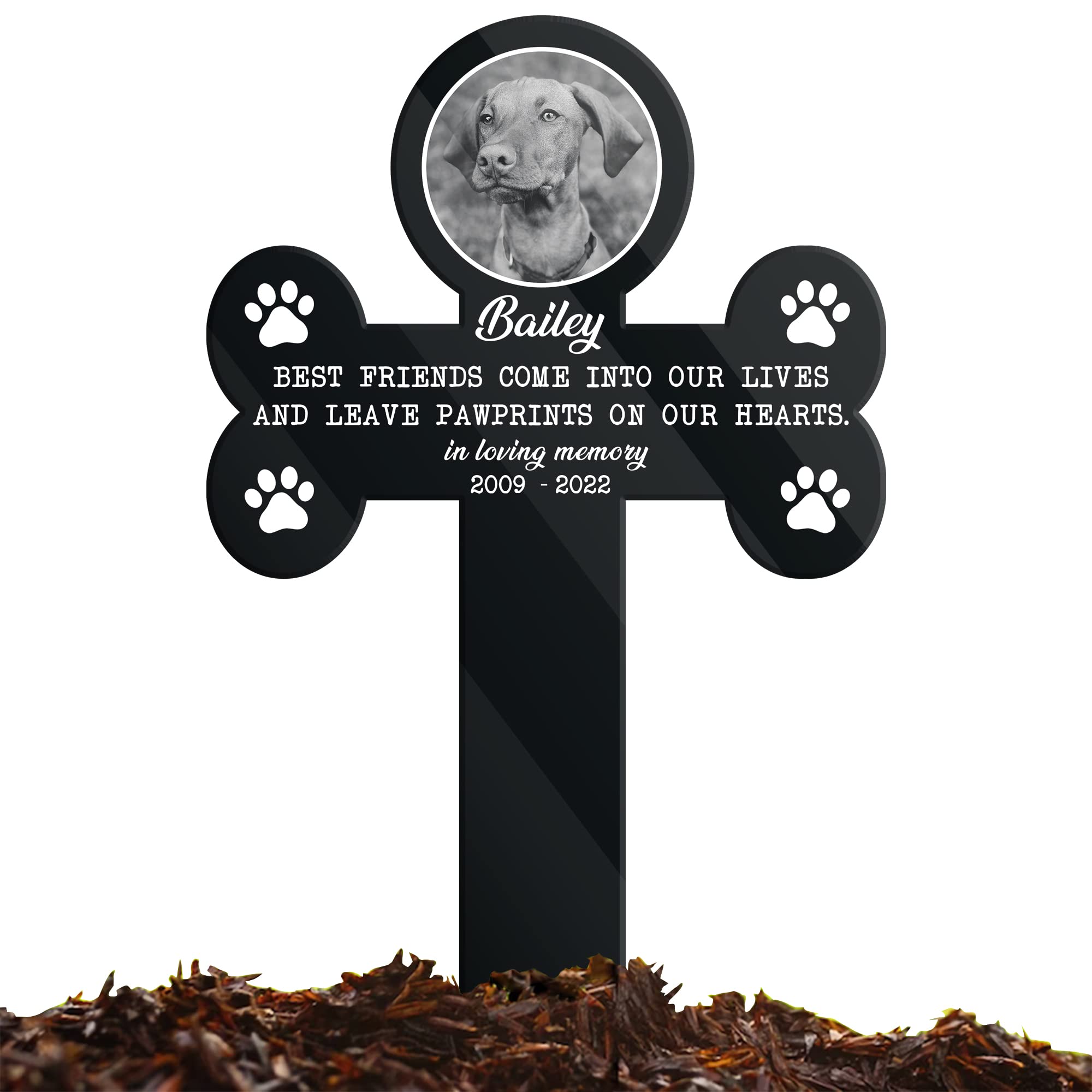 Bfigift Personalized Pet Grave Markers Memorial Pet Loss Sign Pet Plaque Garden Decor To Remember Your Dogs Custom Plaque Stake Dog Yard Stake Grave Supplies Photo In Loving Memory Animal Cats Cross