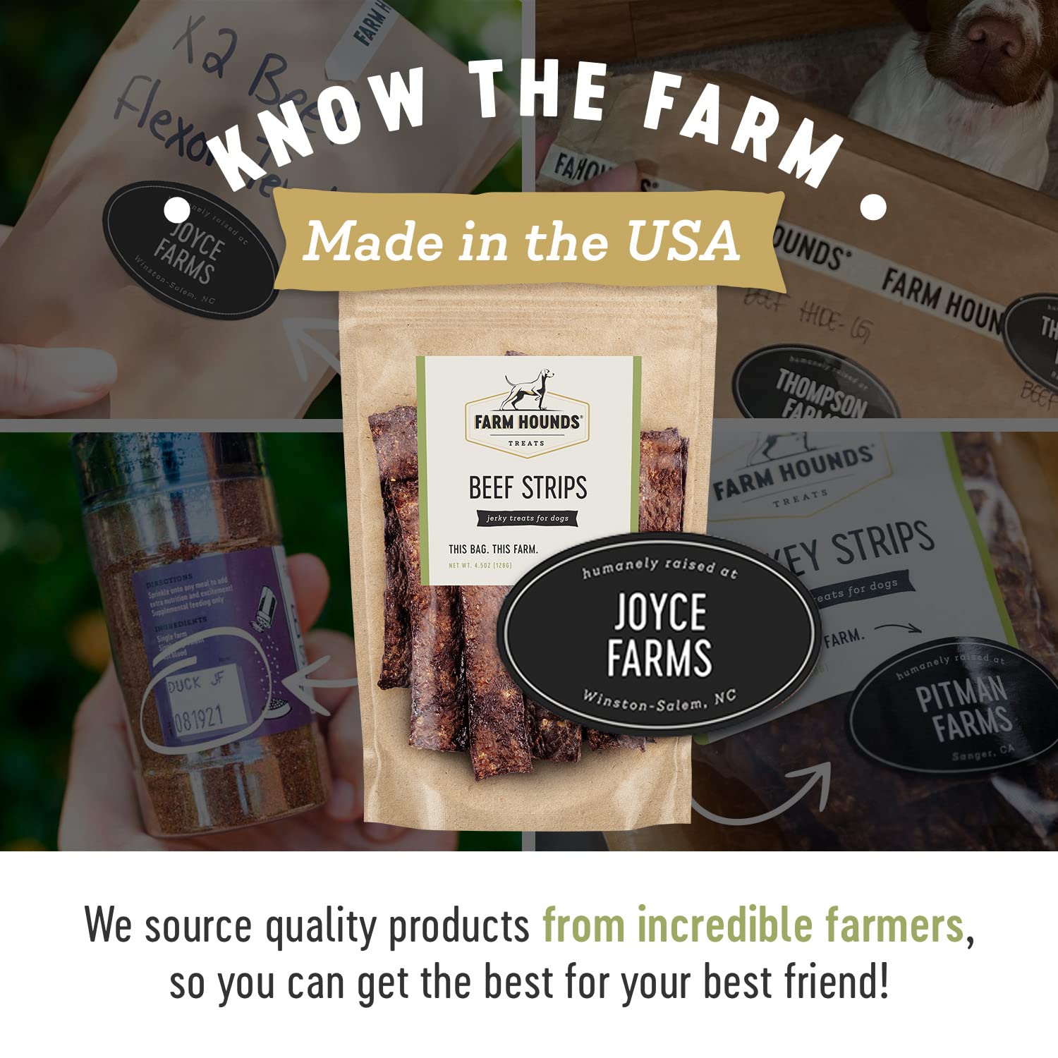 Farm Hounds - Beef Strips - Premium Natural Beef Jerky for Dogs - 100% Humanely Raised Cattle - Break-to-Size - Great for Traini