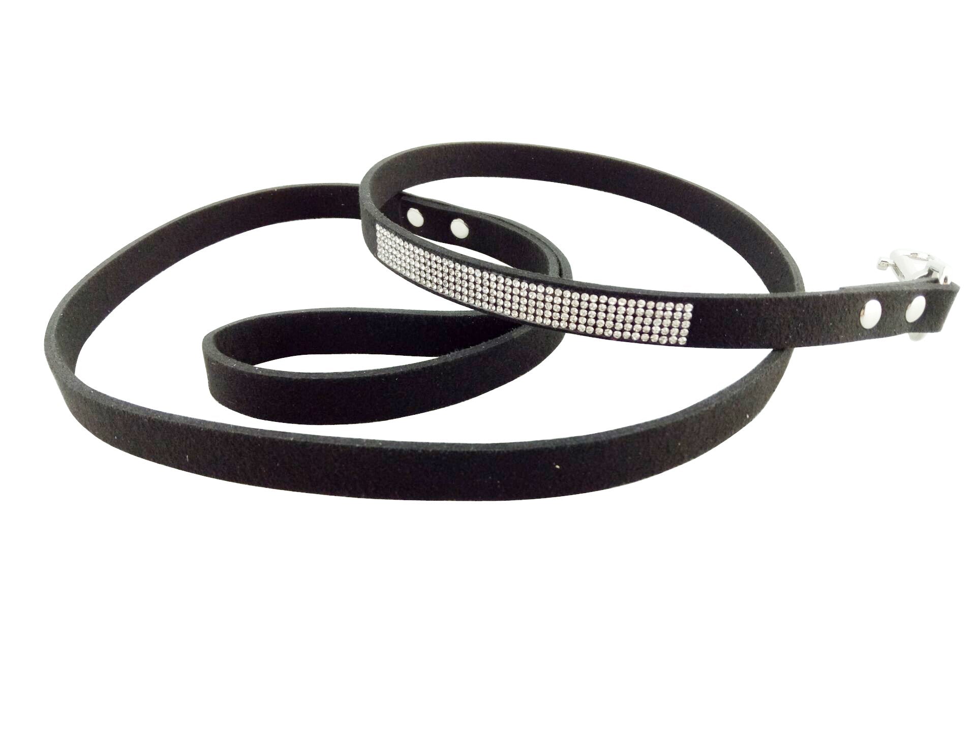 Jwpc Bling Rhinestone Dog Leash - 4 Ft Long & 5/8' Wide - Dog Leash For Medium Small Dogs/Cats Training Walking And Running,Black