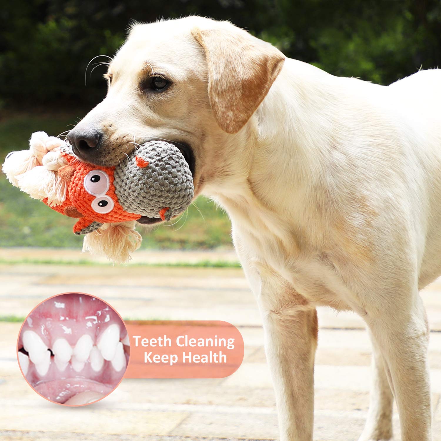 Iokheira Dog Plush Toy For Large Aggressive Chewers,Indestructible Dog Squeaky Toys,Stuffed Animals Toys With Cotton Material An
