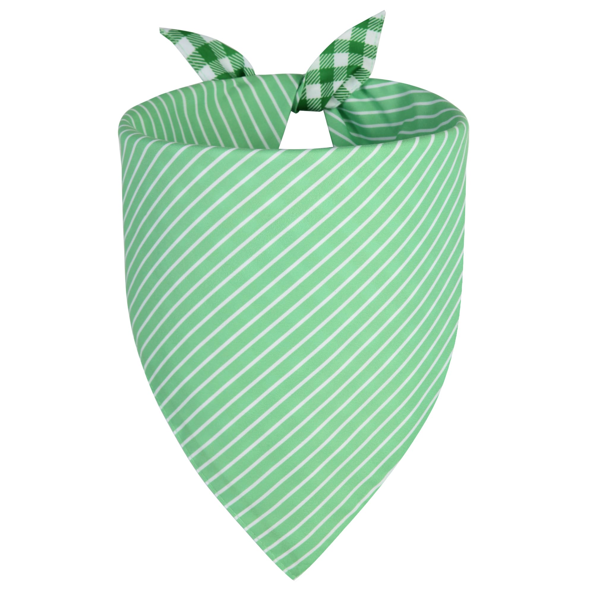 Ququle Dog Bandana Green Small 1Pcs, Summer Spring Scarf For Boy And Girl, Durable Triangle Reversible Bibs Handkerchief For Pup
