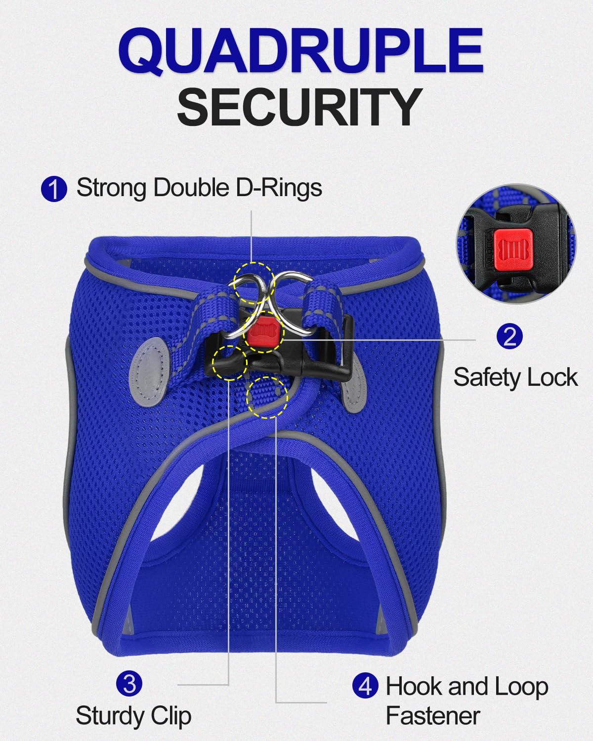 Joytale Small Dog Harness, Breathable Mesh Step-In Vest Harness, Reflective Soft Padded Harnesses Small Sized Dog For Walking, N