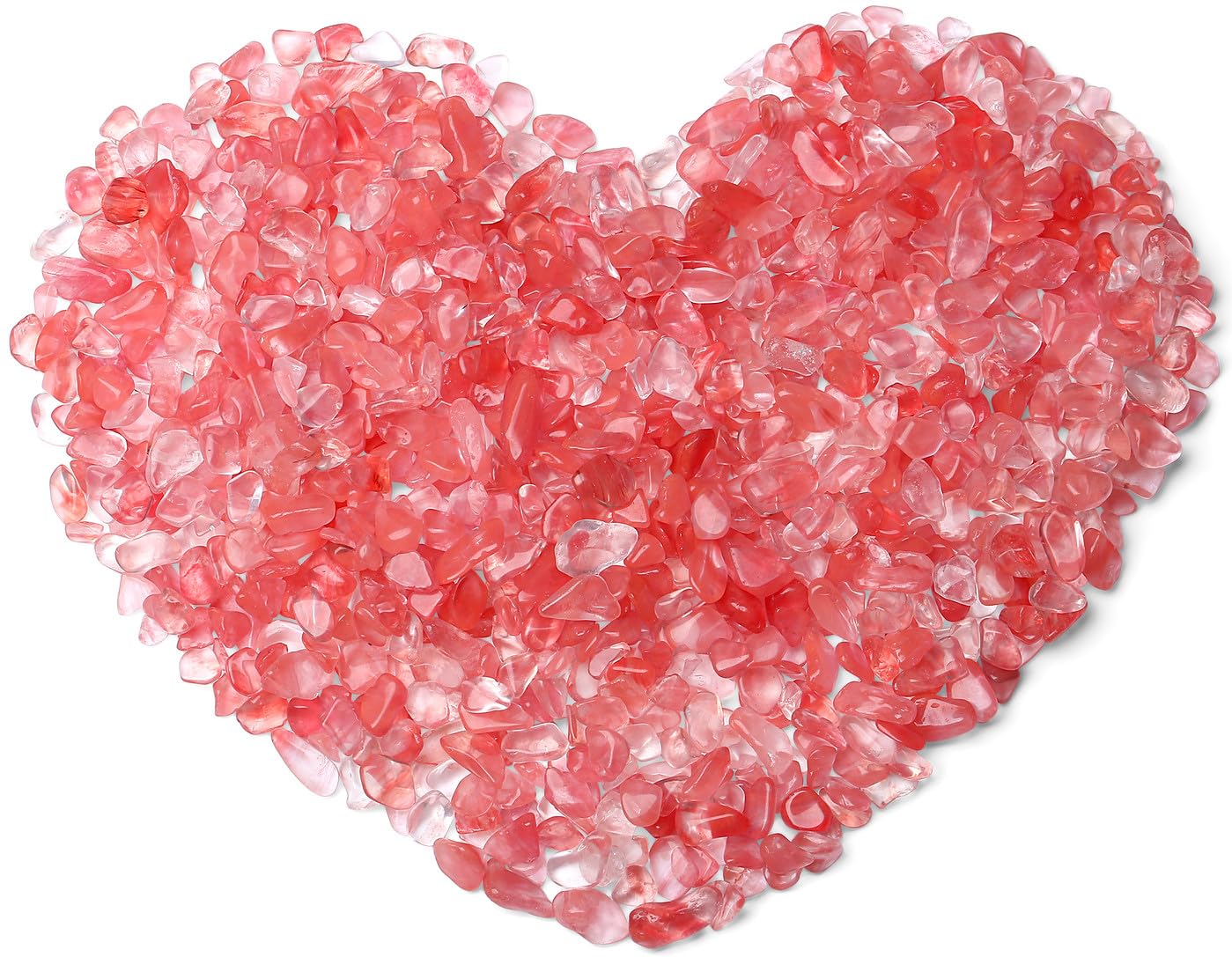 QINJIEJIE Cherry Quartz Crystals Chips Natural Stone Gravel Bulk Crushed Rocks Pieces Polished Quartz Stone 0.55Lbs Decorative F