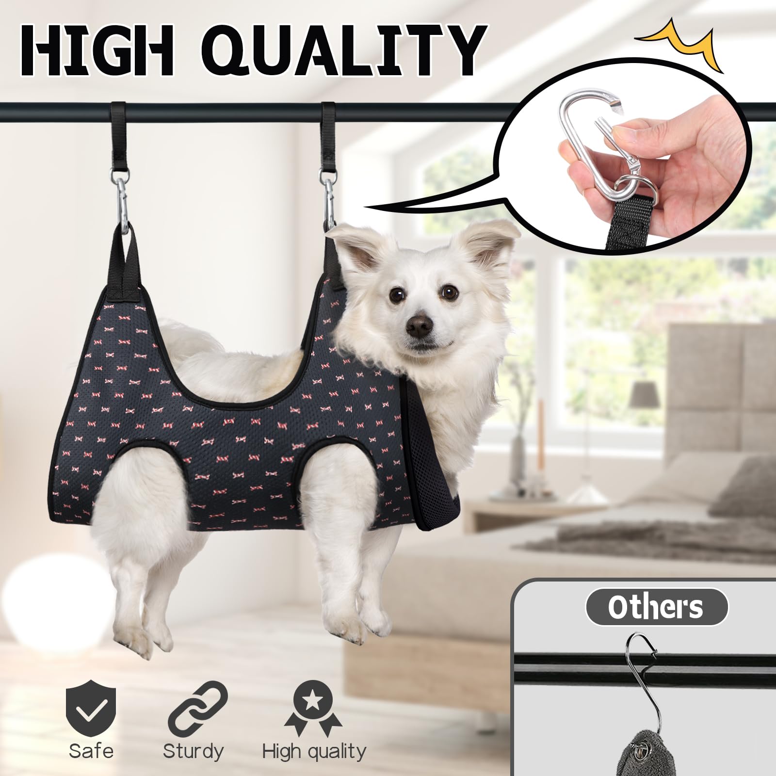 Supet Dog Grooming Hammock Harness For Cats Dogs, Relaxation Pet Grooming Hammock Restraint Dog & Small Animal Leashes Sling For Grooming Dog Grooming Helper For Nail Trimming Clipping Grooming