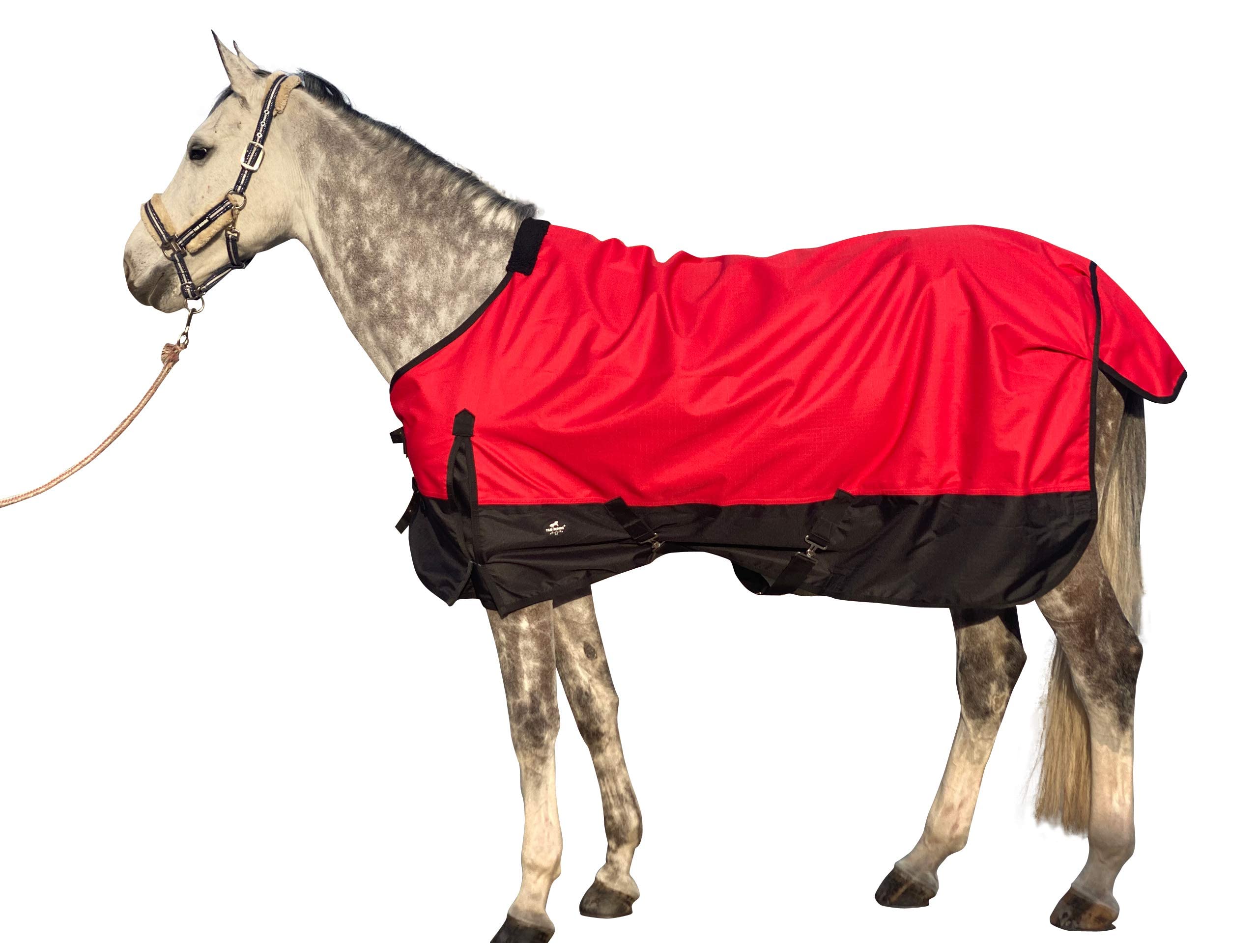 1200Denier Waterproof And Breathable Horse Sheet Tgw Riding Horse Blanket Standard Neck Turnout Sheet (80'', Red)