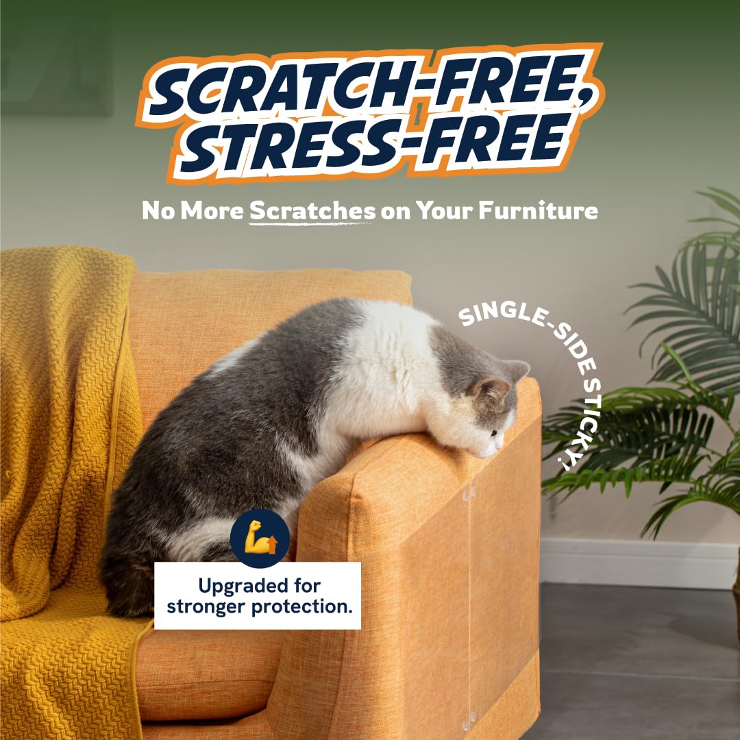 Panther Armor 12-Pack Furniture Protectors From Cats Scratch - Anti Cat Couch Guards - Sofa Corner Scratching Training Tape Deterrent