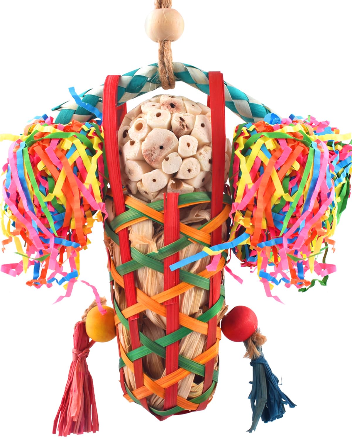 KATUMO Bird Toys Parakeet Toy Cockatiel Shredding Toys Conure Foraging Sola Toys for Conure Cockatiel Parakeet Lovebird Small to