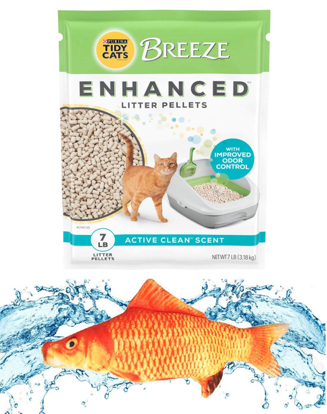 Kitti Variety Pack Bundle Including A 7.5' Triple Strength Catnip Toy And Tidy Cats Breeze Enhanced Pellets 7Lb Bag.