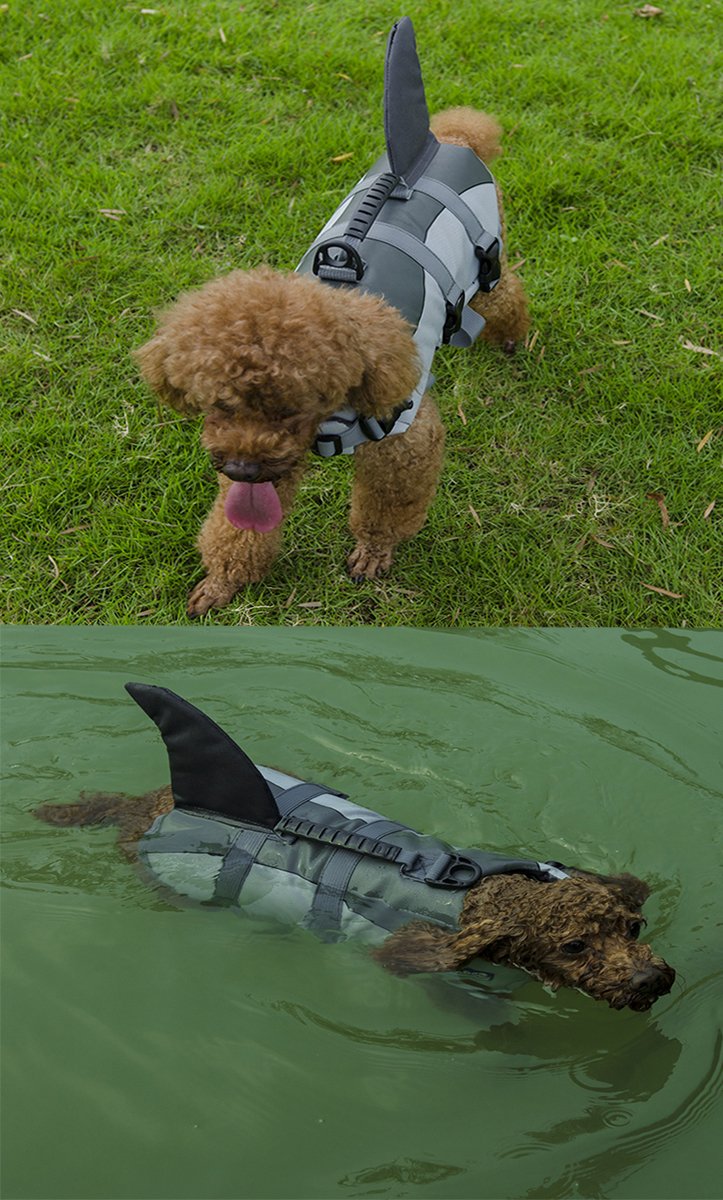 A-MORE Dog Life Jackets Dog Saver Life Jacket Dog Swimming Vest Adjustable Life Jacket for Dogs Large