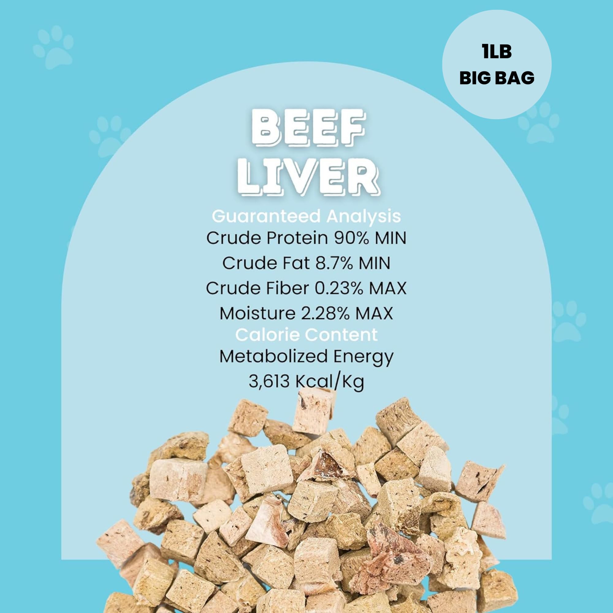 hotspot pets Freeze Dried Beef Liver Treats for Cats & Dogs - 1LB Big Bag- Made in USA,Single Ingredient, All Natural Grain-Free