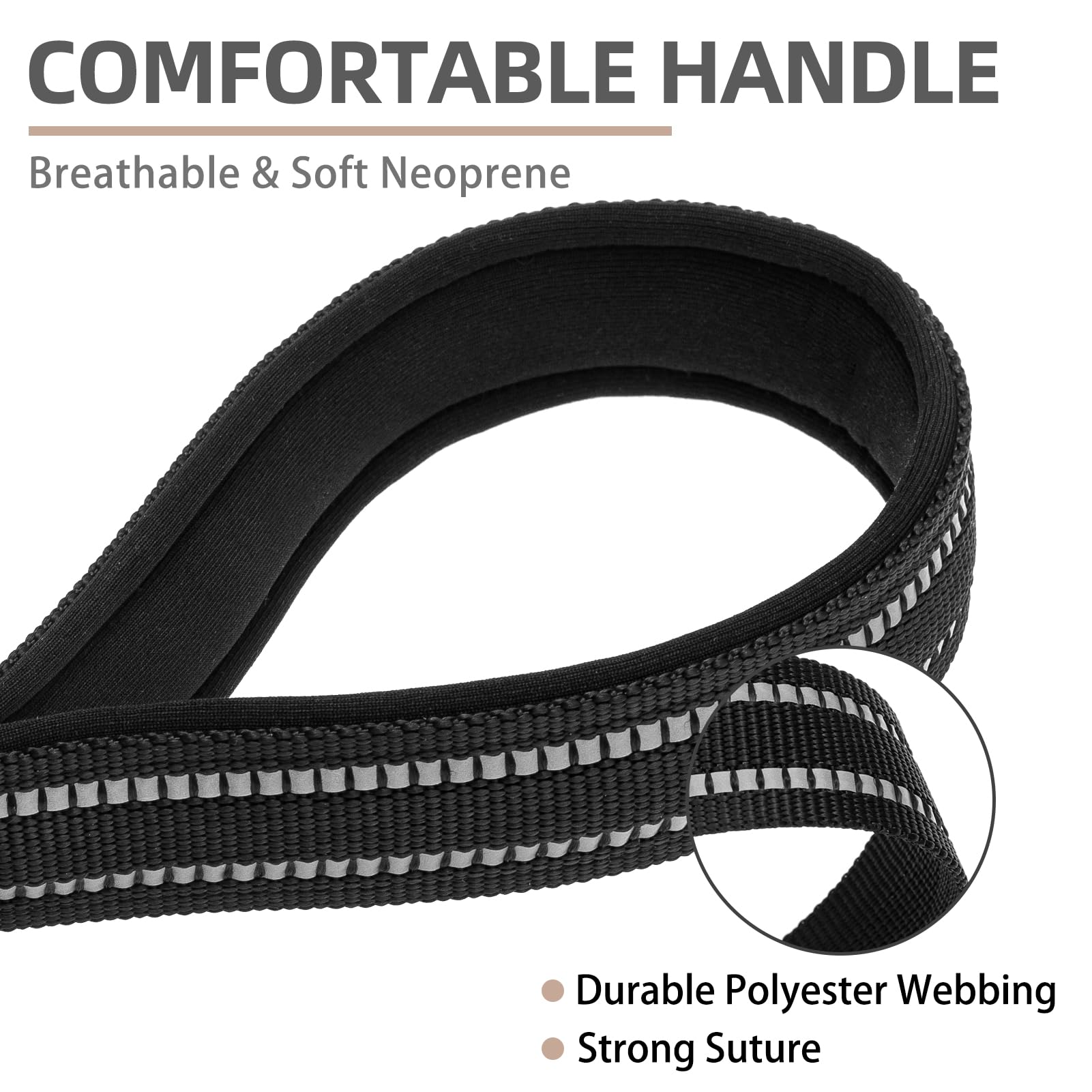 Pupteck Reflective Short Dog Leash - 3 Packs 2.5Ft/ 1.5Ft/ 1Ft Nylon Dog Leash With Strong Clip, And Soft Padded Handle, Durable Training Leash For Small Medium Large Dogs Cats Walking Outside