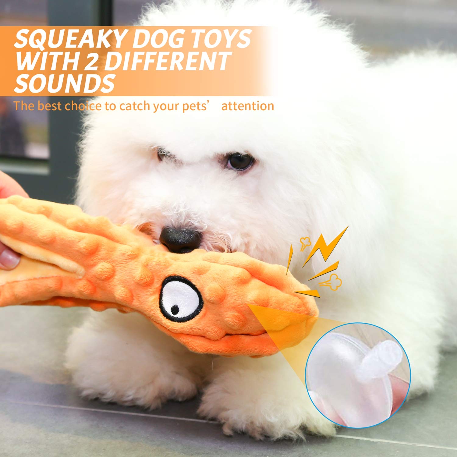 yongjoy Squeaky Dog Toys, Crinkle Interactive Plush Chew Dog Toy Octopus for Hide and Seek and Puppy Teething, Perfect for Puppi