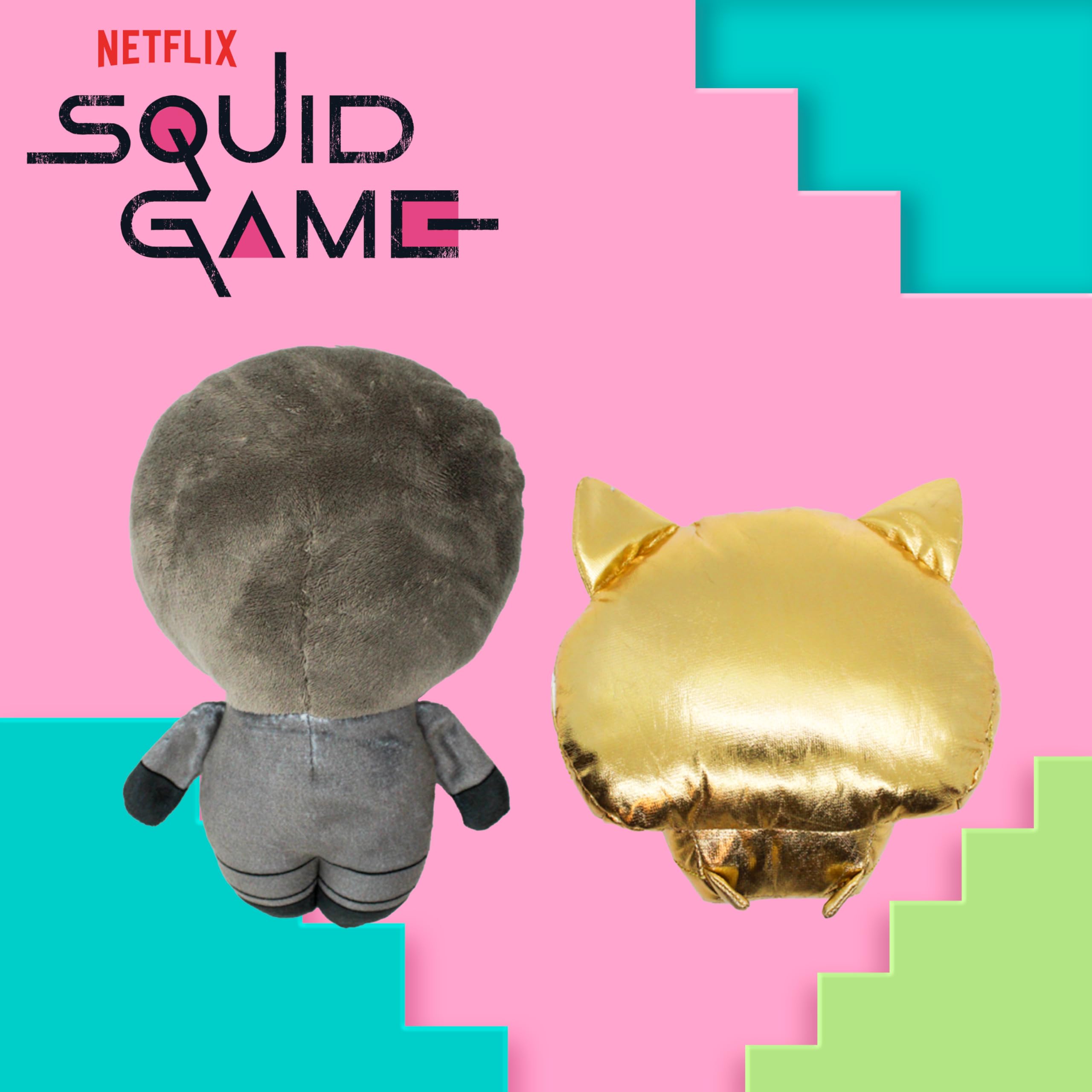 design LAB, Inc. Squid Game Collectible Dog Toy - Hwang in-ho & VIP Mask, Squeaky Plush, One Size, Multi Color