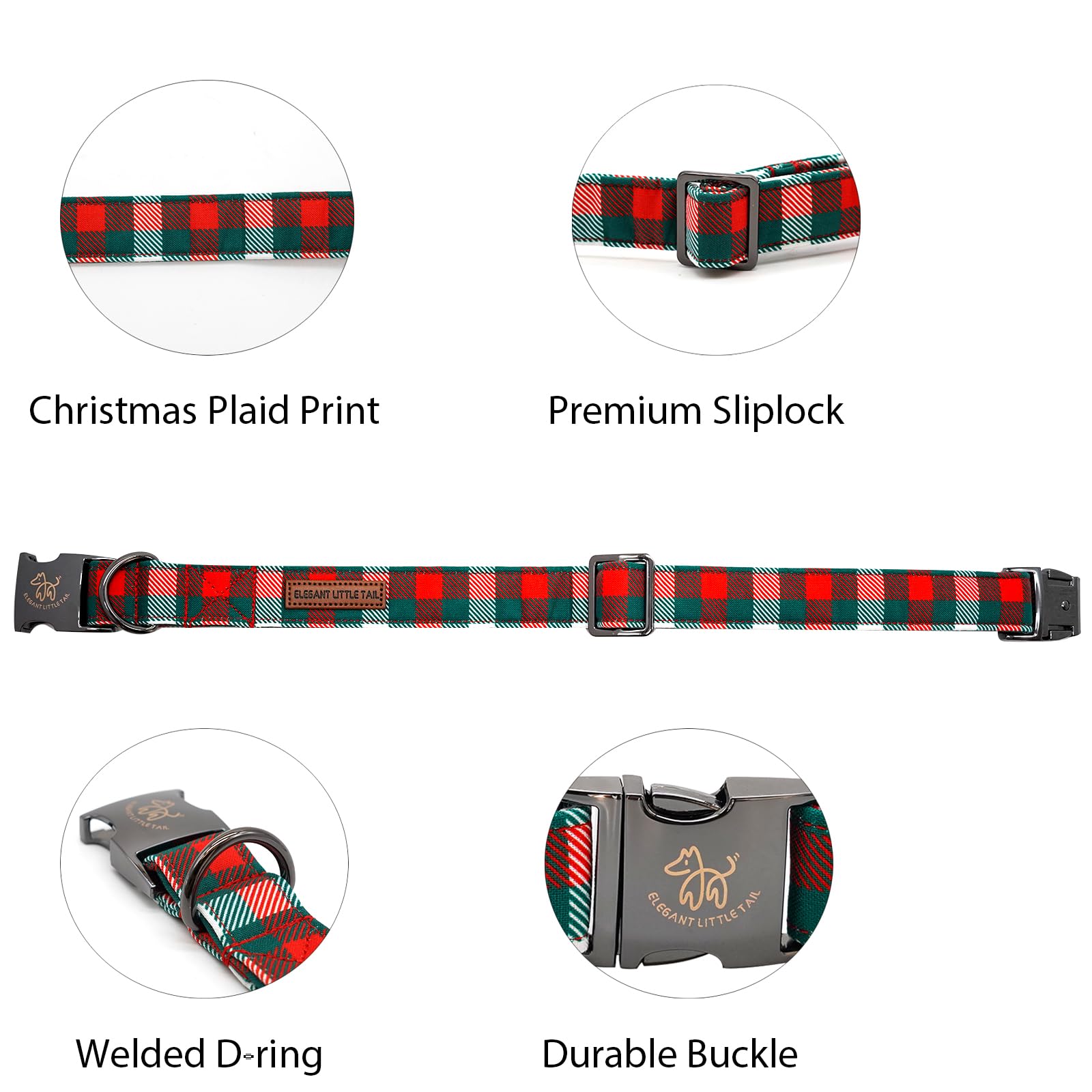 Elegant Little Tail Dog Collar, Christmas Gingerbread Man Print Pink Pet Collar Cute Dog Collars Male Or Female Pet Gift Adjusta