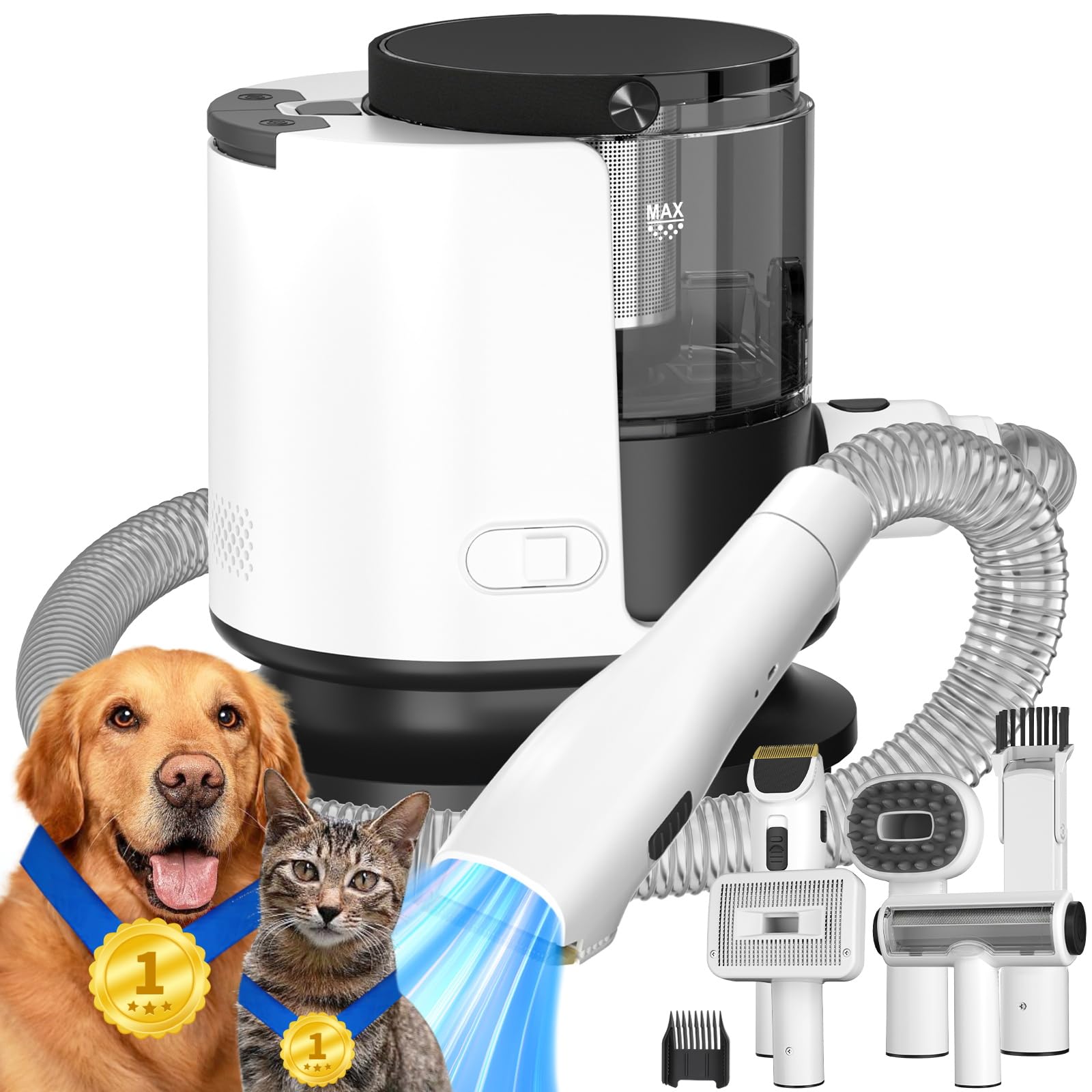 Dog Grooming Kit, Dog Grooming Vacuum, Pet Grooming Vacuum, 12000P Dog Vacuum For Shedding Grooming, 1.5L Dust Cup Dog Brush Vac