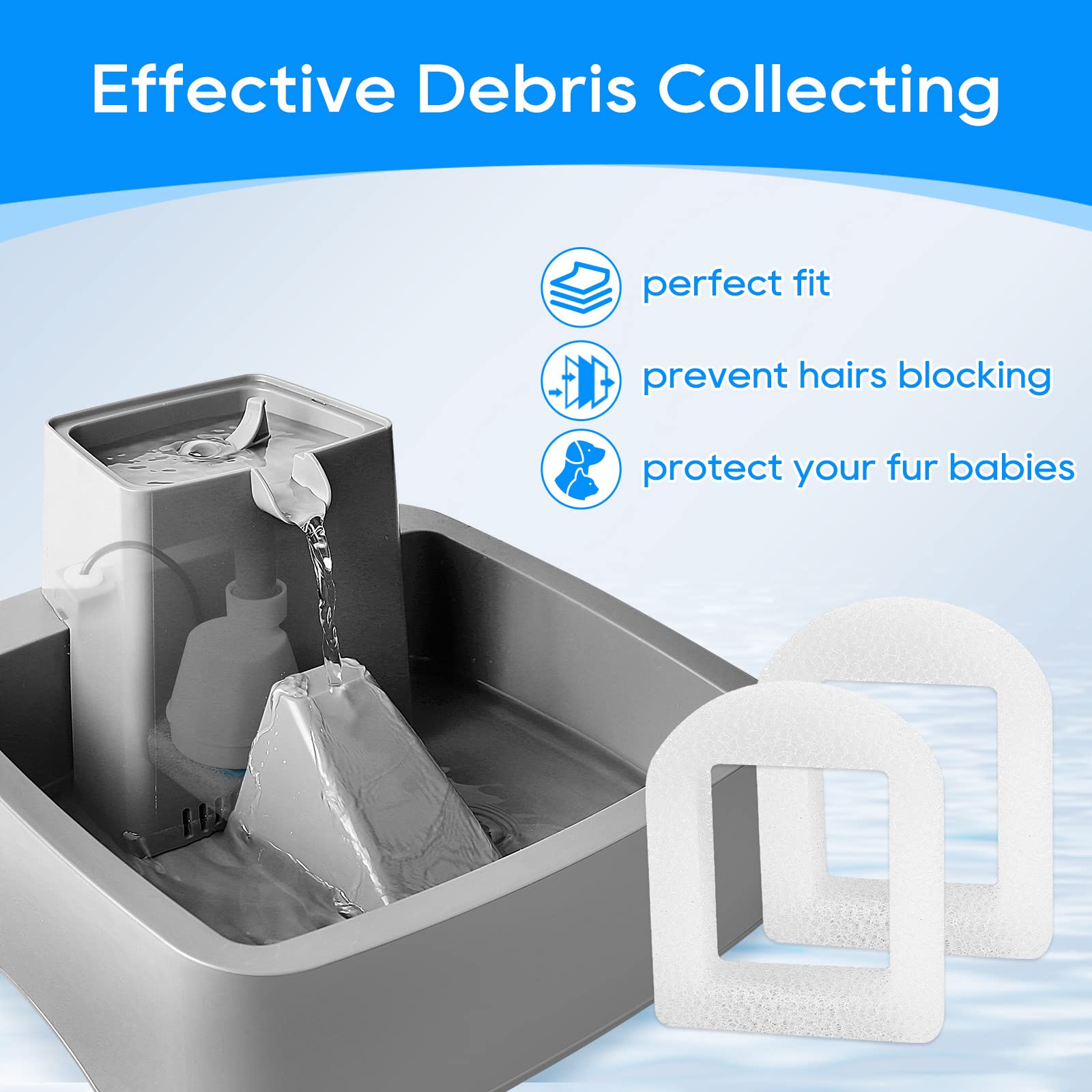 Myfatboss 24Pcs Cat Water Fountain Filter Compatible With Petsafe Water Fountain, For Drinkwell Pet Fountain Filters, Replacemen