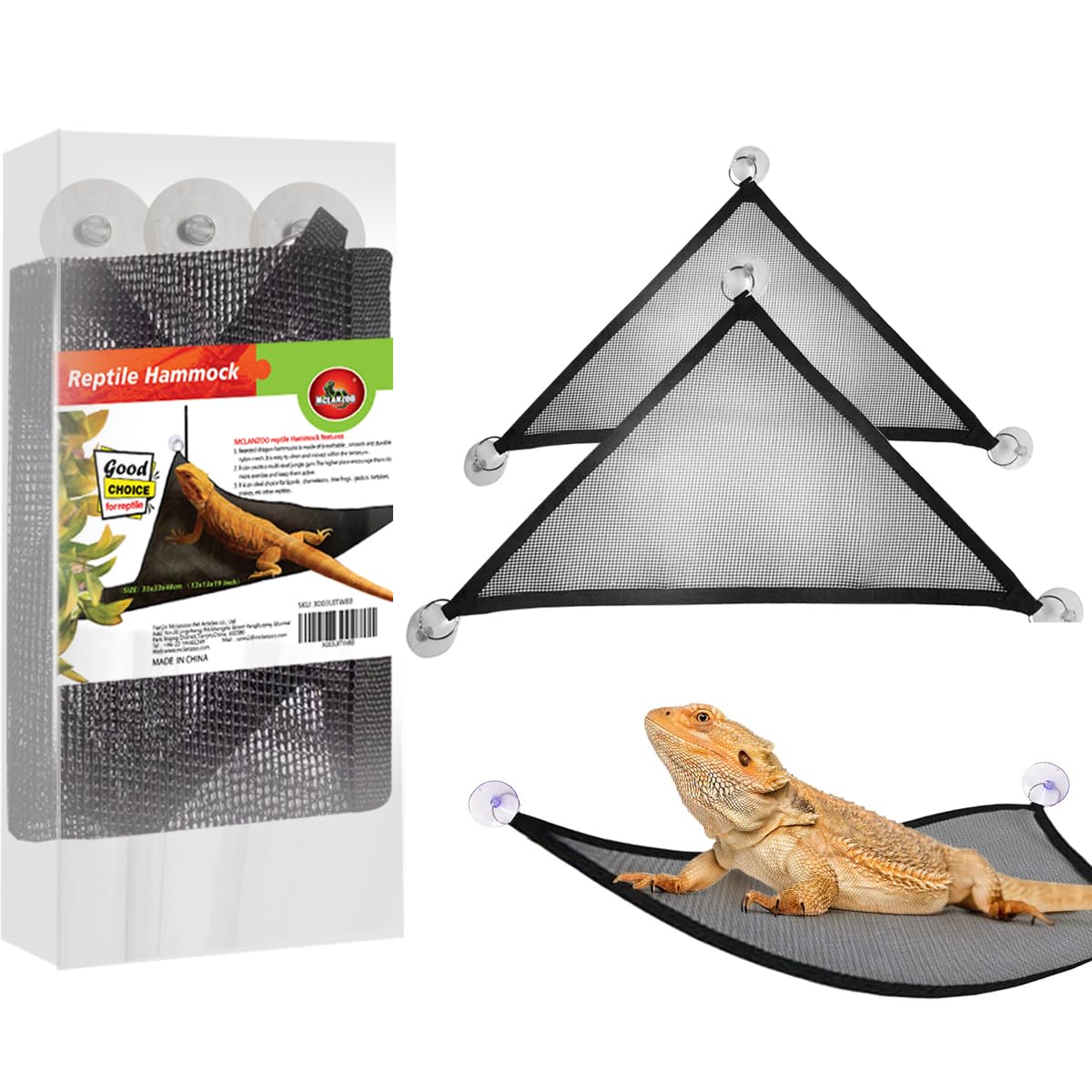 2Pcs Bearded Dragon Lizard Hammock Reptile Hammock For Bearded Dragons Geckos Lizards,Breathable Mesh Reptile Bed And Rest For S