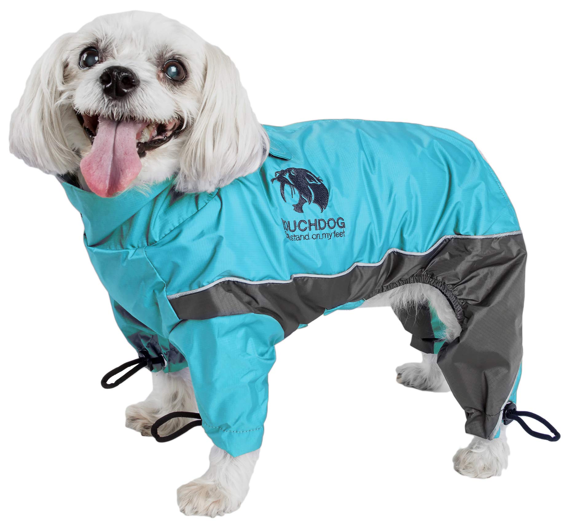 TOUCHDOG Quantum-Ice Full Body Bodied Adjustable and 3M Reflective Pet Dog Coat Jacket w/ Blackshark Technology, Medium, Ocean