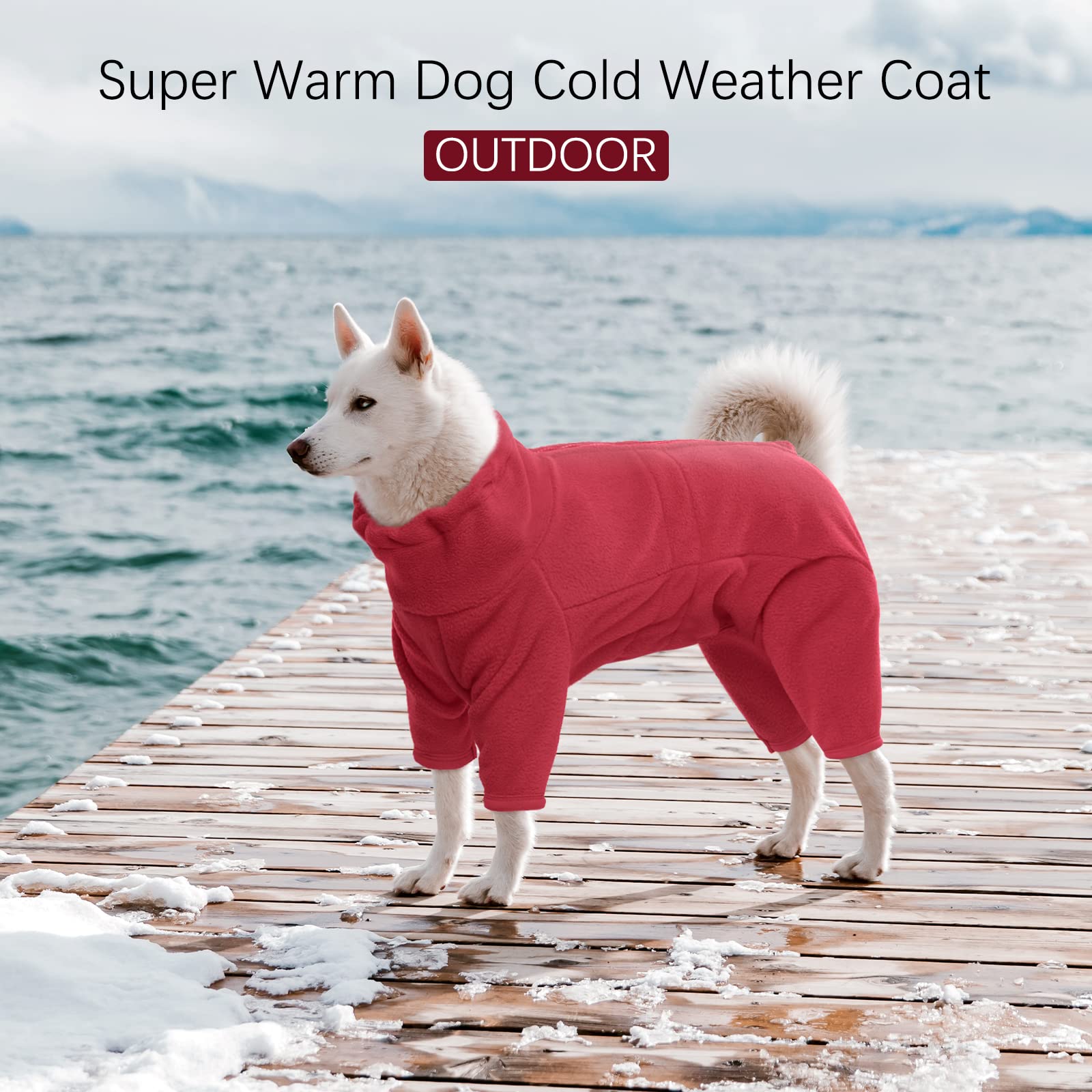 Rozkitch Dog Winter Coat Soft Fleece Pullover Pajamas, Pet Windproof Warm Cold Weather Jacket Vest Cozy Onesie Jumpsuit Apparel Outfit Clothes For Small, Medium, Large Dogs Walking Hiking Travel Sleep