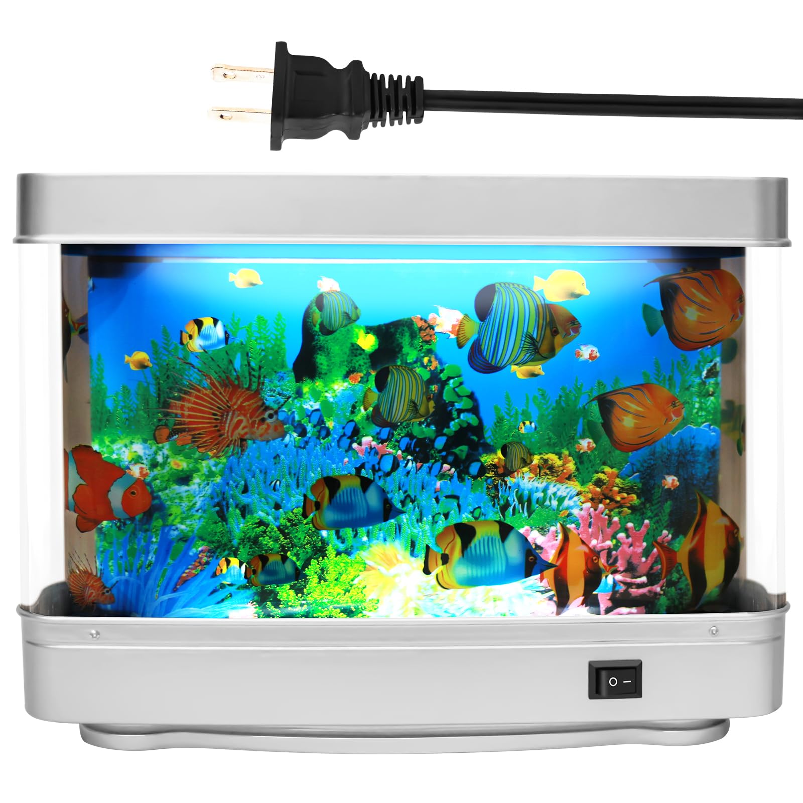 THOSOLTH Fake Fish Tank Baby Aquarium Toy - Mini Crib Aquarium Lamp. Artificial Fish Lamp Aquarium - Virtual Ocean Moving Fish N