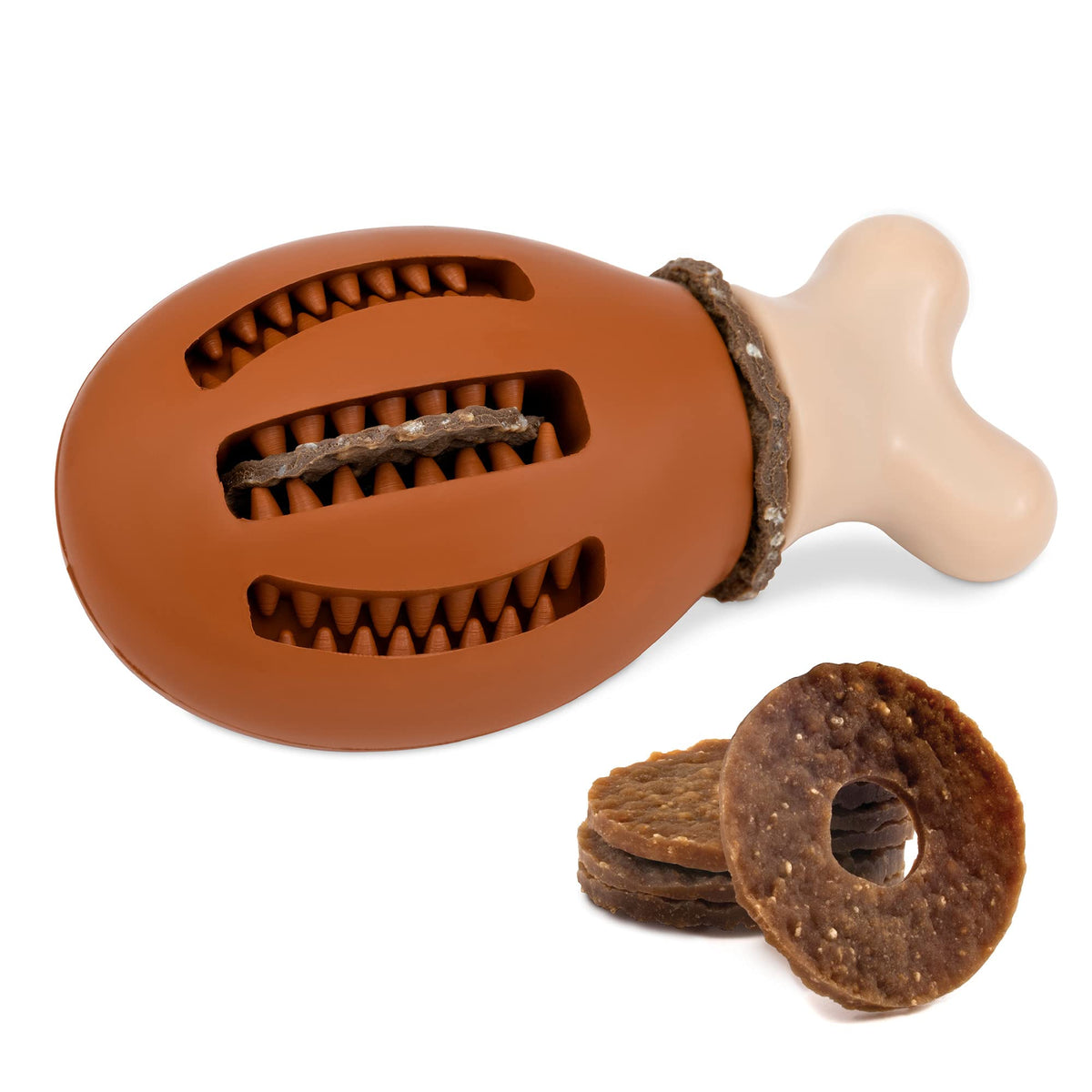 Petsafe Busy Buddy Chompin' Chicken Dog Toys – Treat Ring Holding Chew Toy – Bpa Free Rubber – Chicken Scented – Interactive Pet Puzzle For Boredom Or Separation Anxiety – Small To Large Dogs