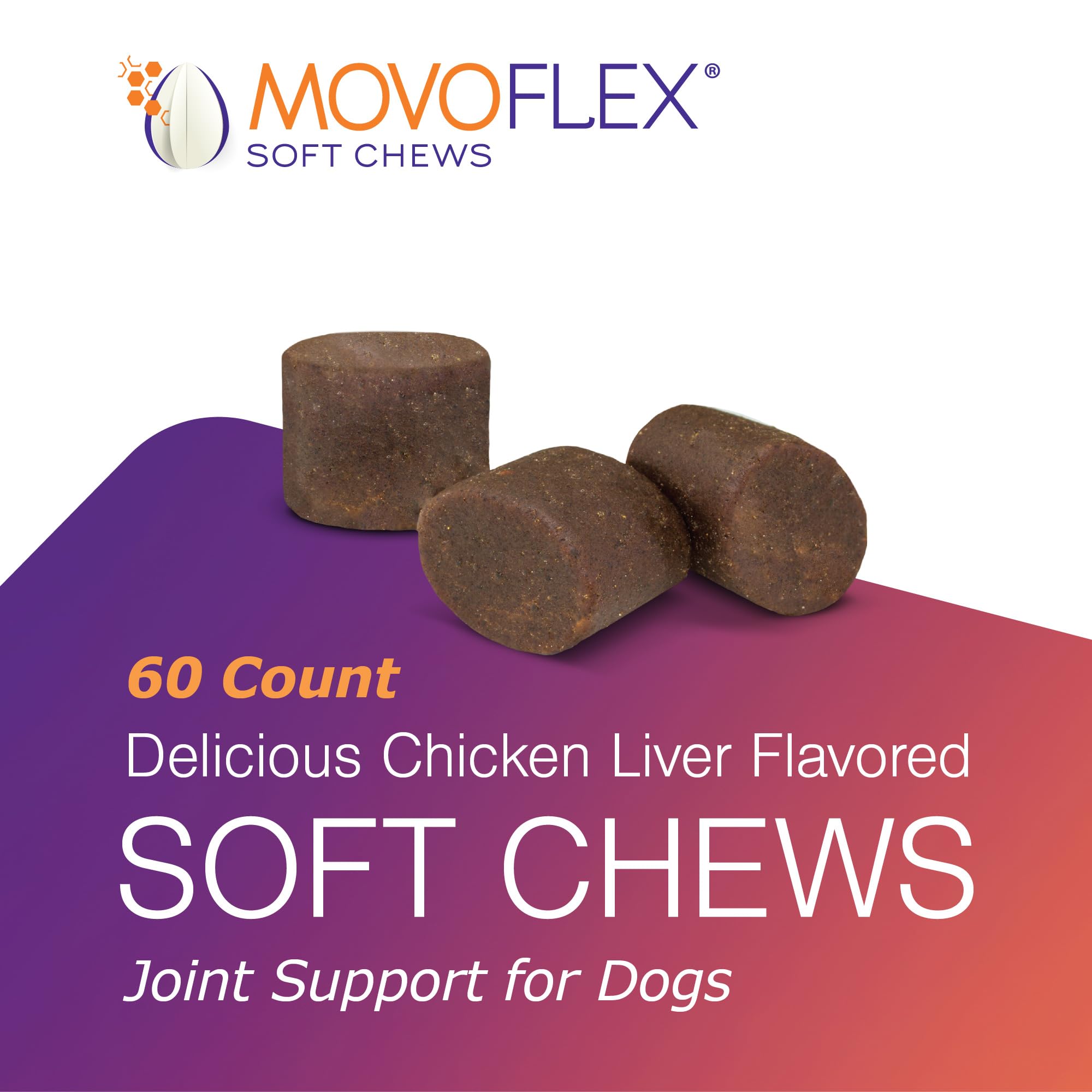 MOVOFLEX Soft Chews for Large Dogs - Hip and Joint Support Supplement, 60 Count, Model 10702