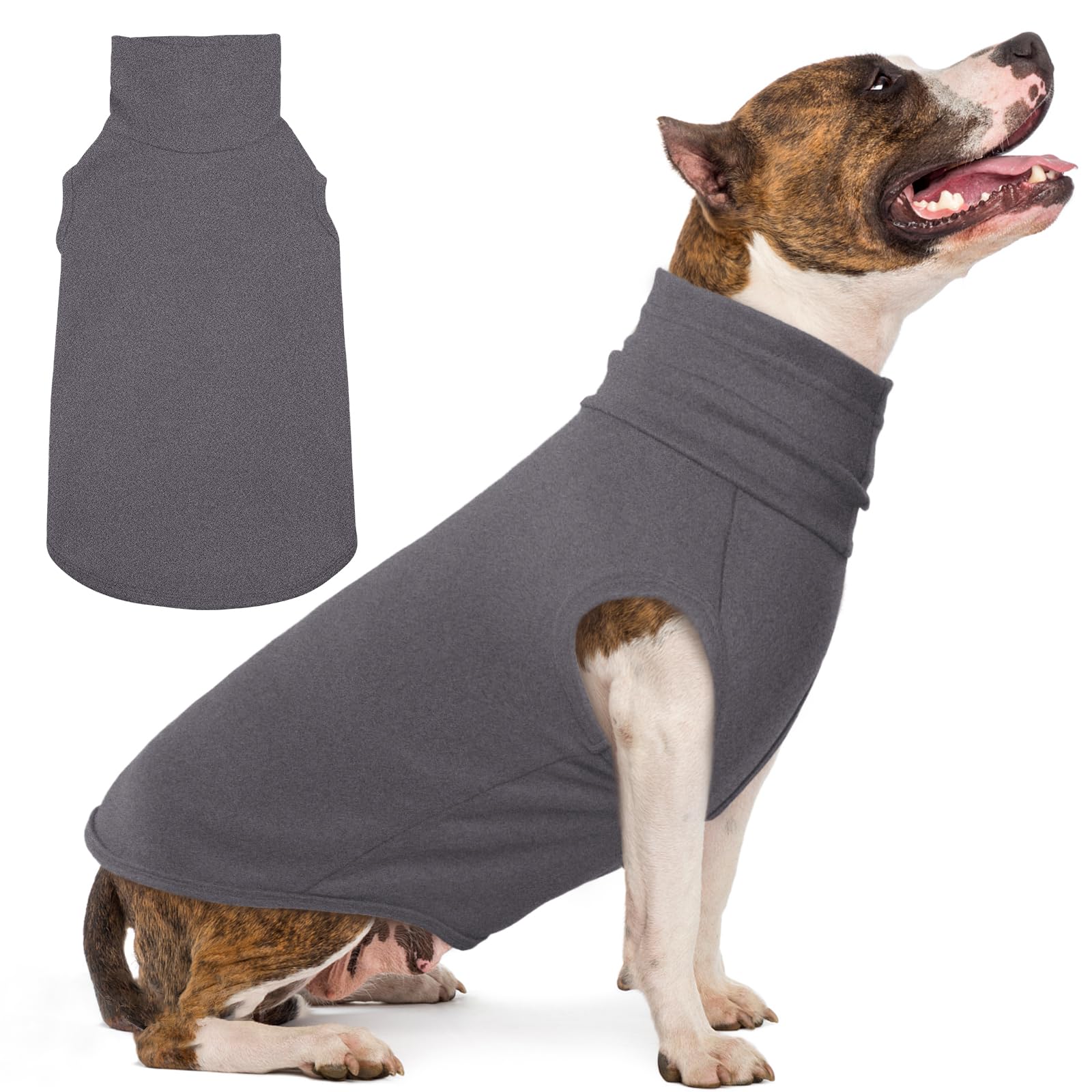 IECOii XXL Dog Sweater,Stretch Fleece Vest Dog Sweater -Grey, XX-Large,Christmas Dog Sweater Dog Winter Clothes,Cozy Pullover Do