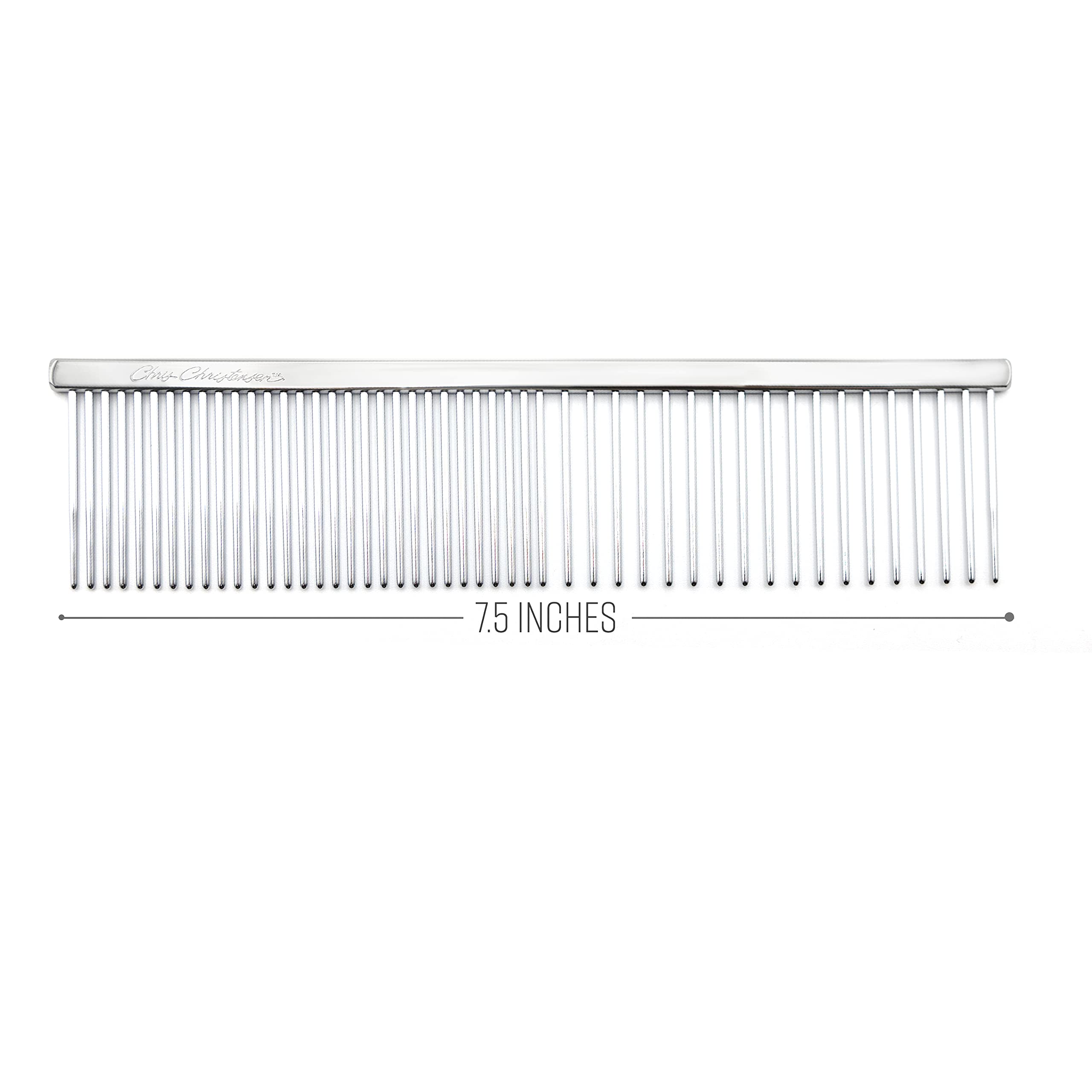 Chris Christensen 005 7.5 inch Fine/Coarse Long Tooth Greyhound-Style Butter Comb, Groom Like a Professional, Rounded Corners Pr