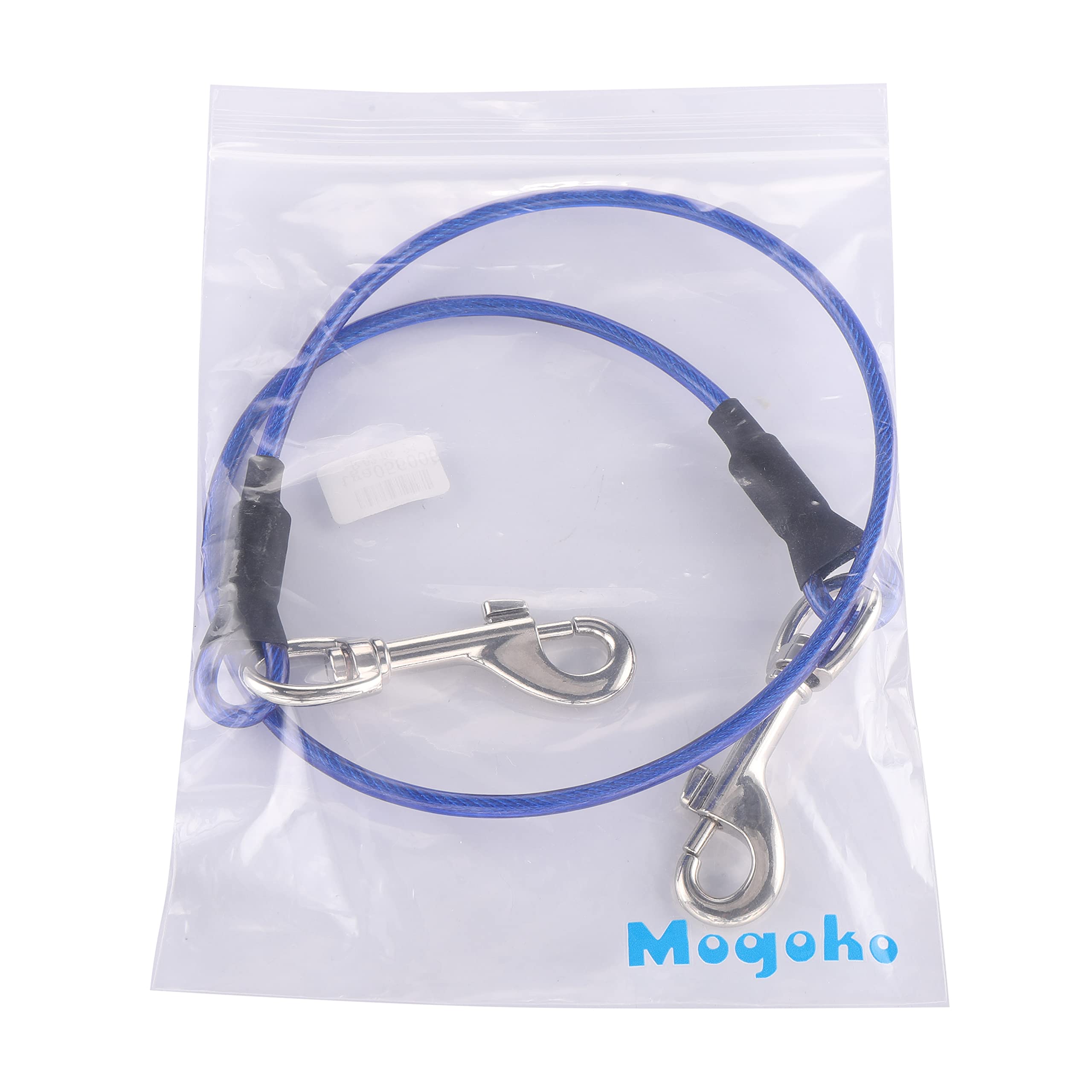 Mogoko Pet Dog Car Seat Belt Restraint, Coated Stainless Steel Chew Proof Dog Vehicle Safety Tether Cable, Double Clip No-Chew Pet Car Leash Lead-31 Inch