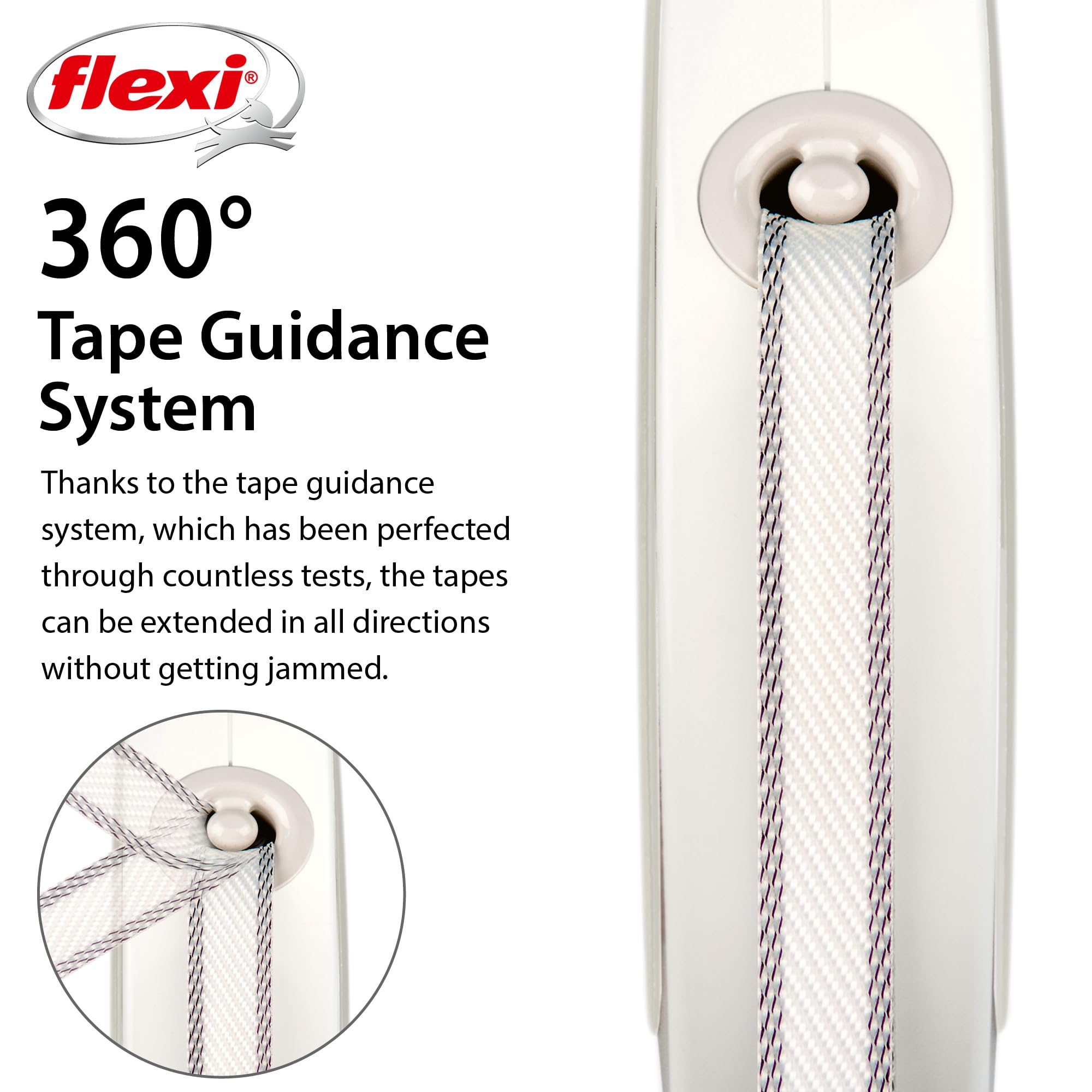 Flexi Style Retractable Dog Leash (Tape), Ergonomic, Durable And Tangle Free Pet Walking Leash For Dogs Up To 55 Lbs, 16 Ft, Med