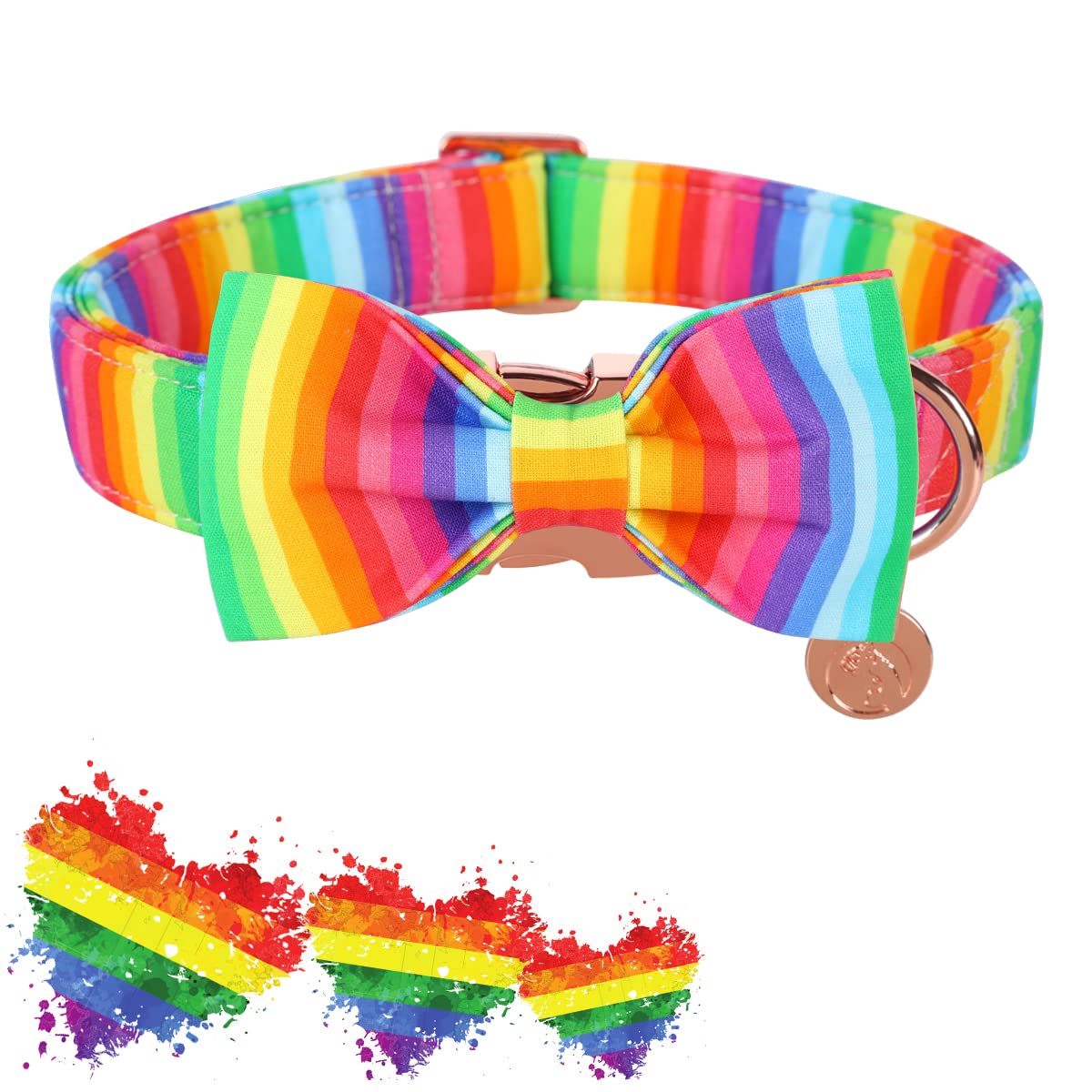 Dogwong Cotton Dog Collar And Bowtie, Detachable Bowtie Dog Collar For Boy Girl Pet Dog