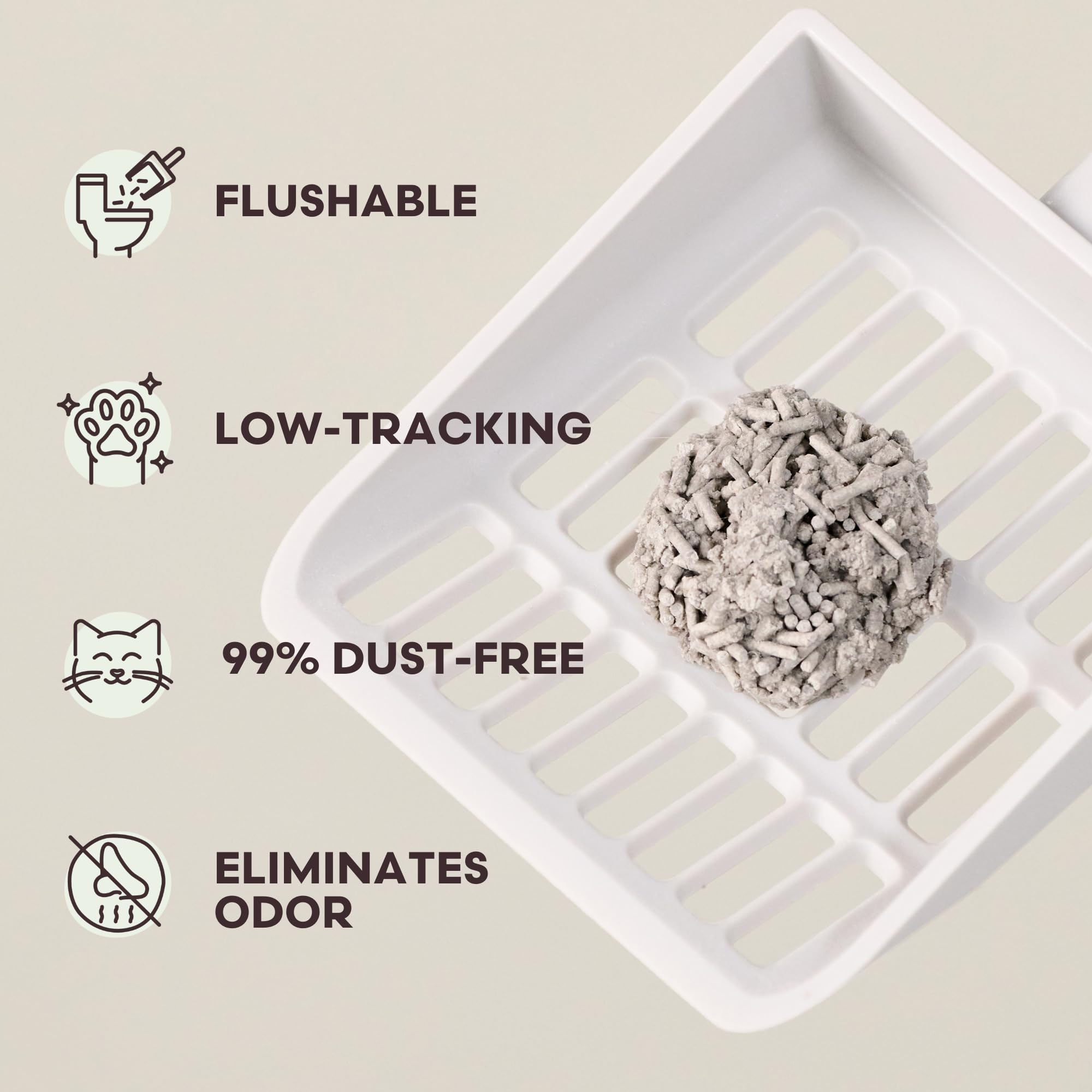 Tuft + Paw Really Great Cat Litter, Low Tracking Tofu Cat Litter, Clumping, Flushable, Odor Control, Dust-Free, Unscented - 9.25