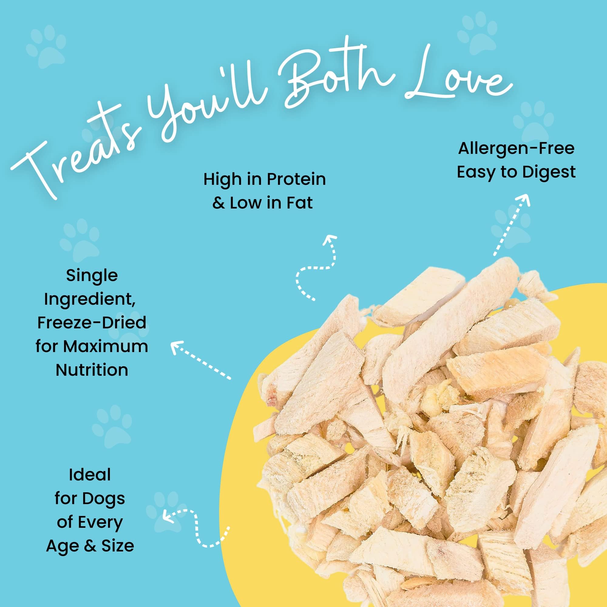 hotspot pets Freeze Dried Chicken Treats for Cats & Dogs - 1LB Grain-Free, All Natural, Resealable Bag - Perfect for Training & Snacks