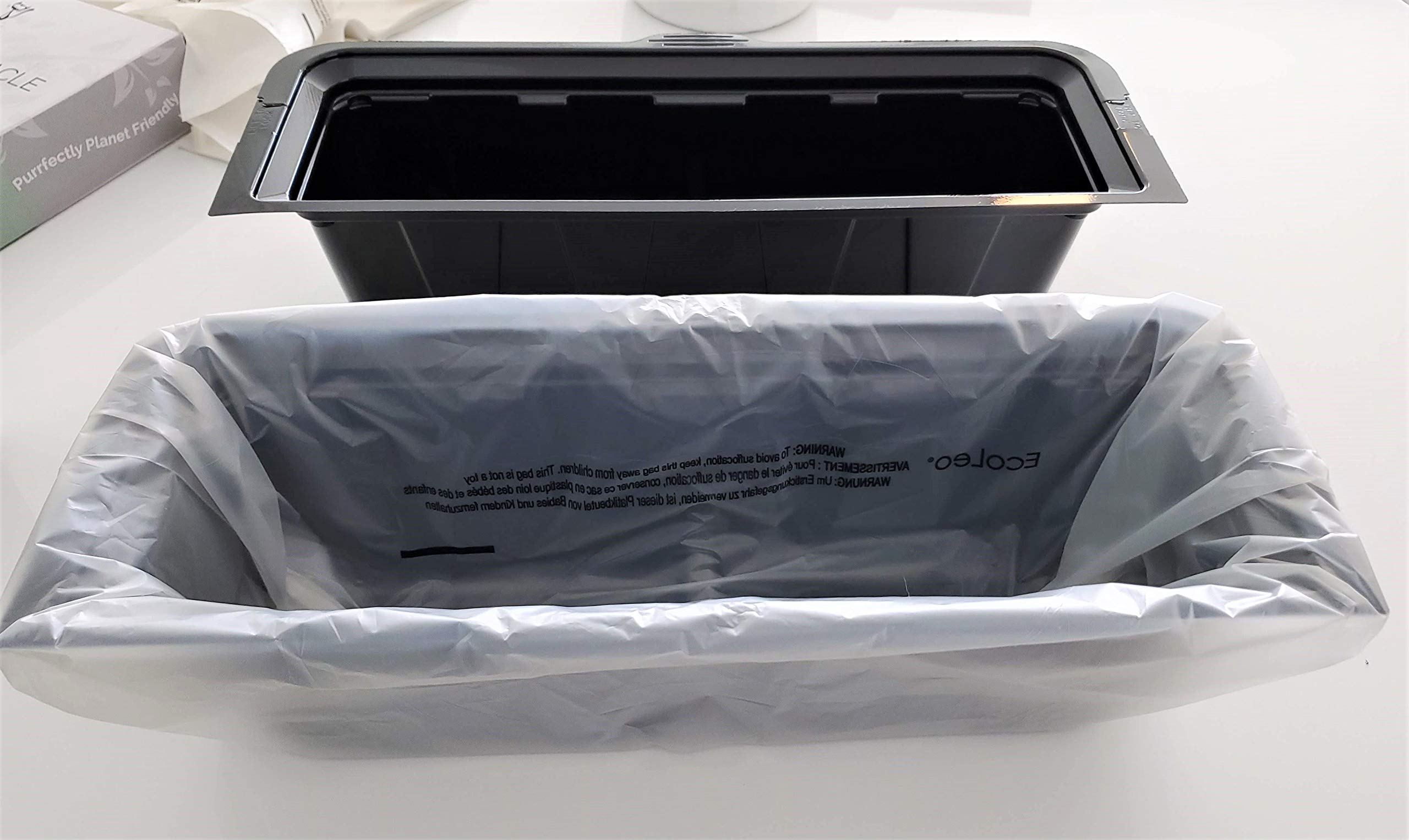 Ecoleo, Compatible With Littermaid & Nature'S Miracle Waste Receptacles, Compostable Certified, Plastic-Free, 60 Refill Bags With Handles, Use In Self-Cleaning Litter Box Waste Trays