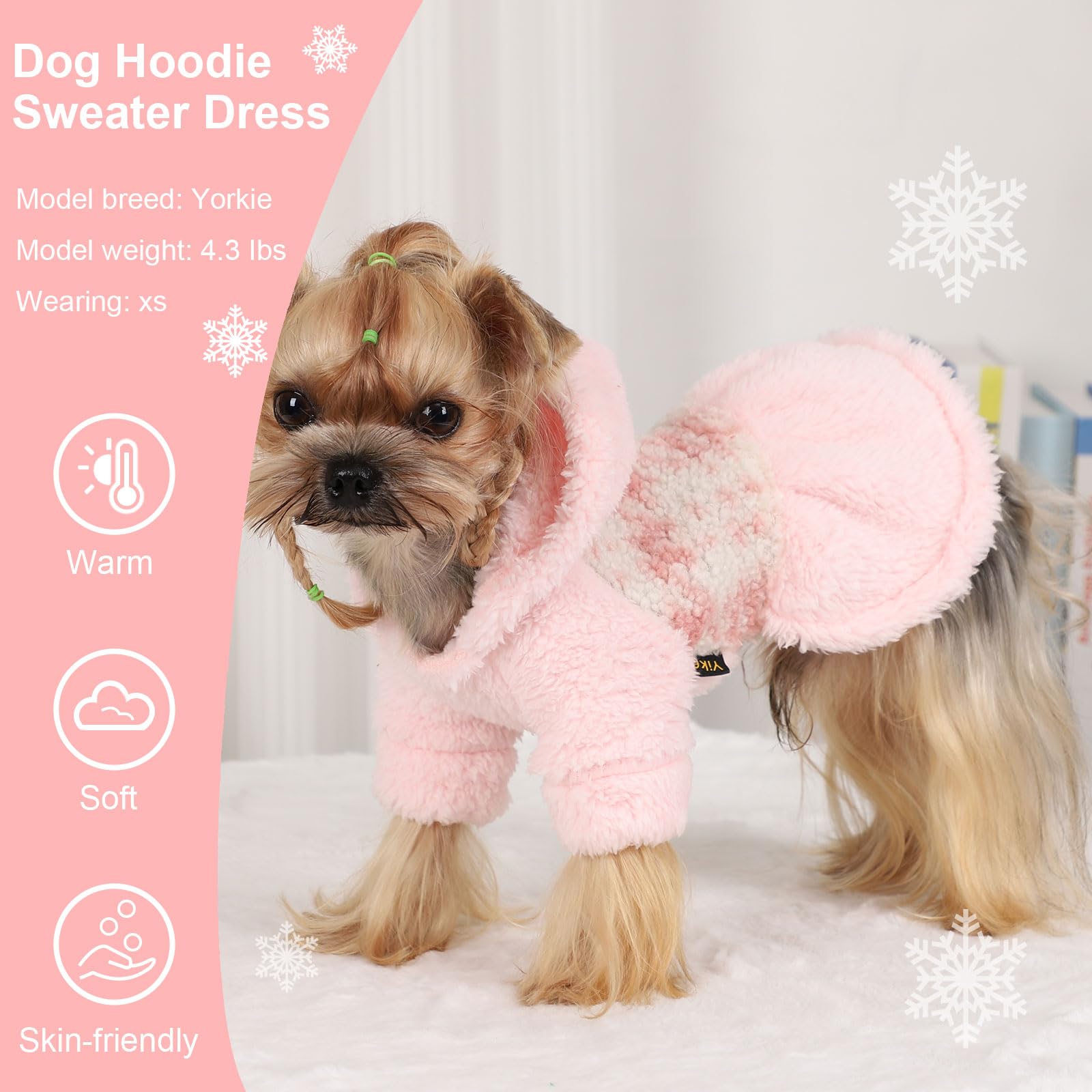 Dog Sweater Hoodie Dog Winter Clothes For Small Dogs Boy Girl Pet Hoodies For Dogs Cold Weather Coats Fall Sweatshirt For Chihua