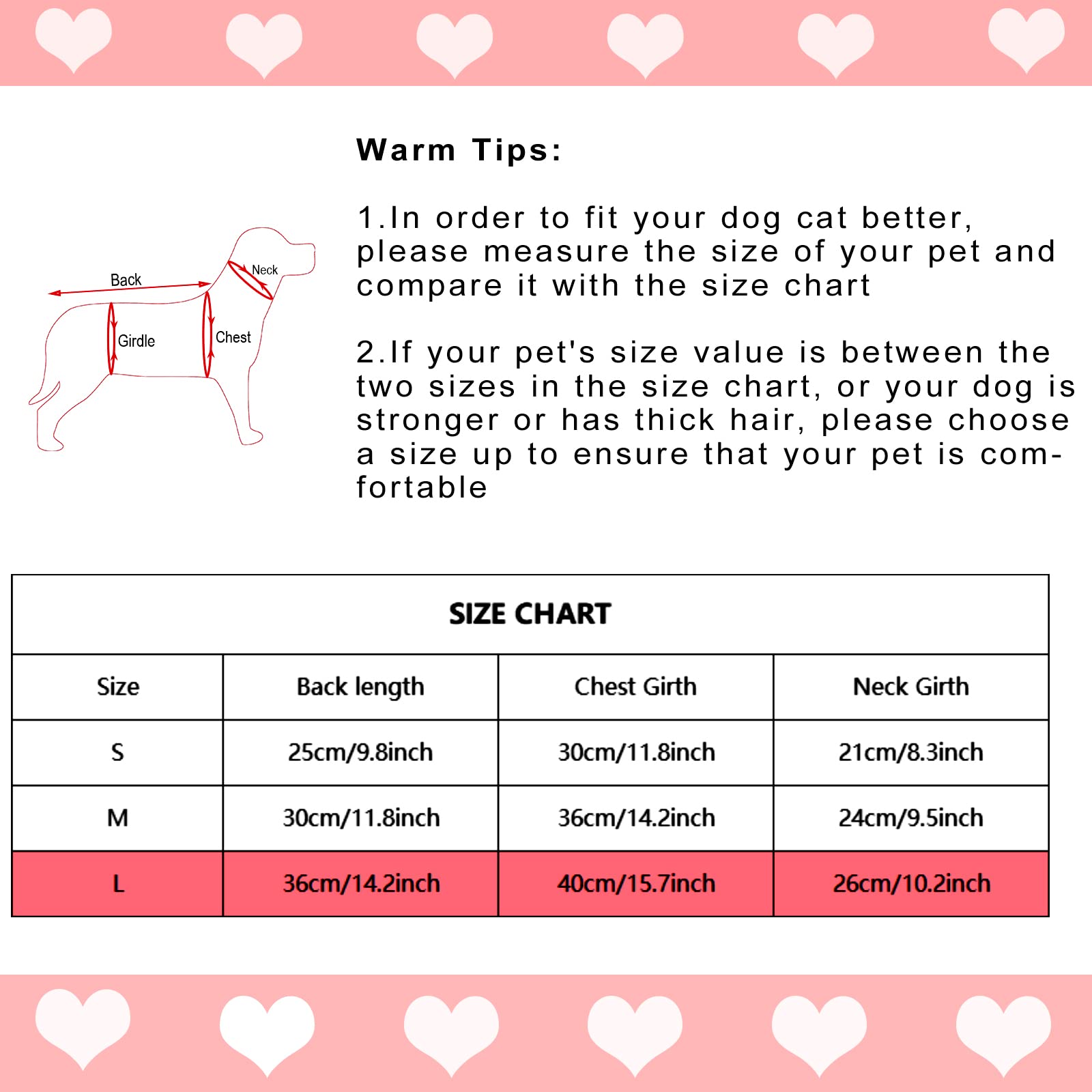 Dxhycc Dog Knitted Sweater Dog Heart Sweater Puppy Sweater Warm Soft Pet Holiday Clothes For Large Cats And Dogs (Pink, L)