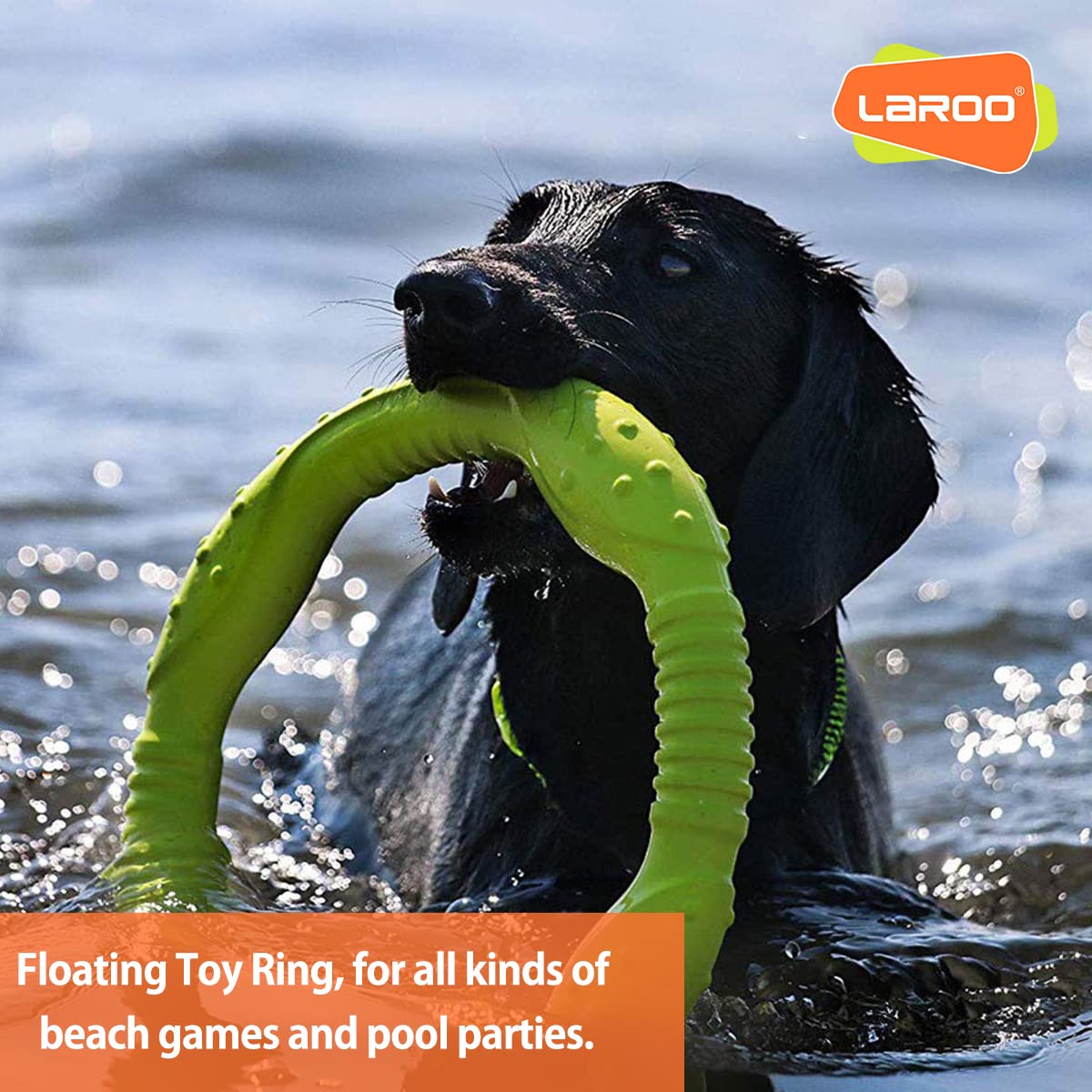 Laroo Dog Flying Ring Toys,Floating Flying Dog Disc Toys,Summer Pet Training Outdoor Durable Chew Toys For Medium And Large Dogs (Large Green/30Cm)