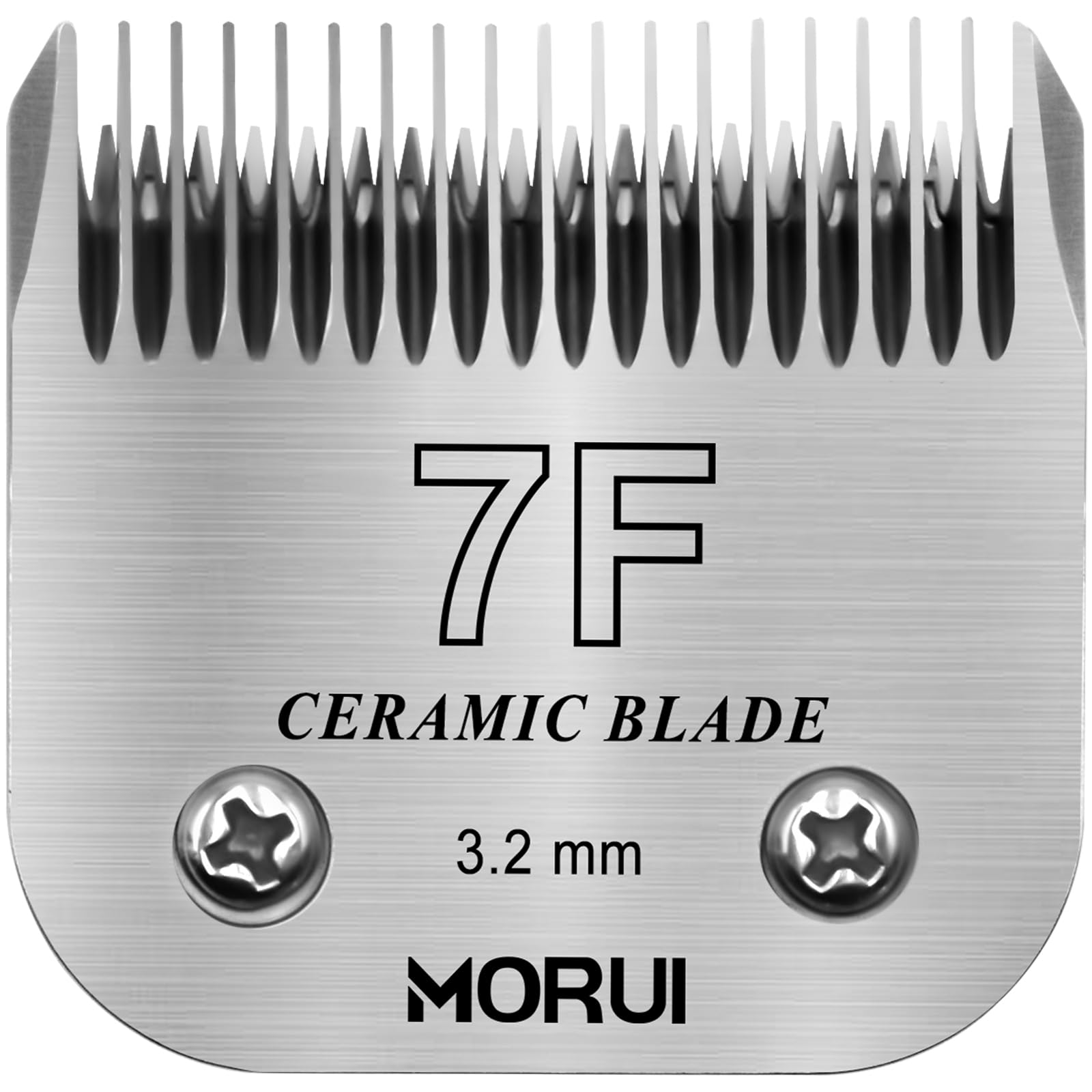 Morui 7F Cut Length 1/8''(3.2Mm) Detachable Ceramic Pet Dog Clipper Blades Compatible With Most Andis,Oster A5 Wahl Km Series Cl