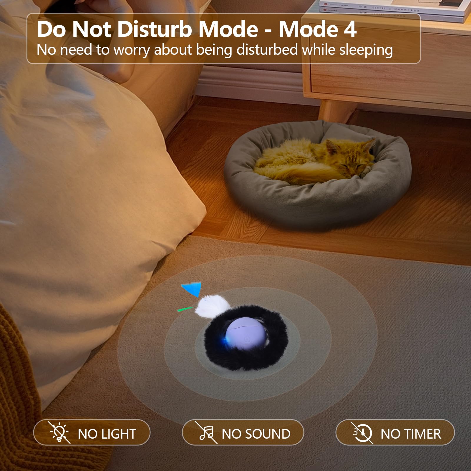 ORSDA Cat Toys, Interactive Activated Moving Ball in 7 Holes Mat, Automatic Fast Rolling Ball, Hide and Seek Toys for Indoor Cat