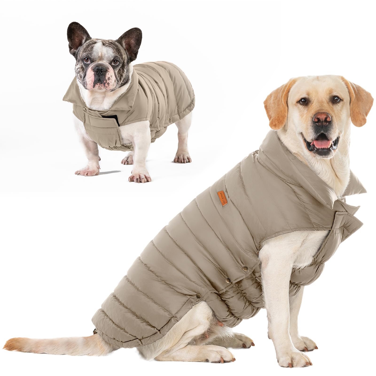 Space Lion Puffer Jacket, Down Winter Coat, Waterproof, Windproof, Lightweight Jacket, Adjustable Fit For Small To Large Dogs (K