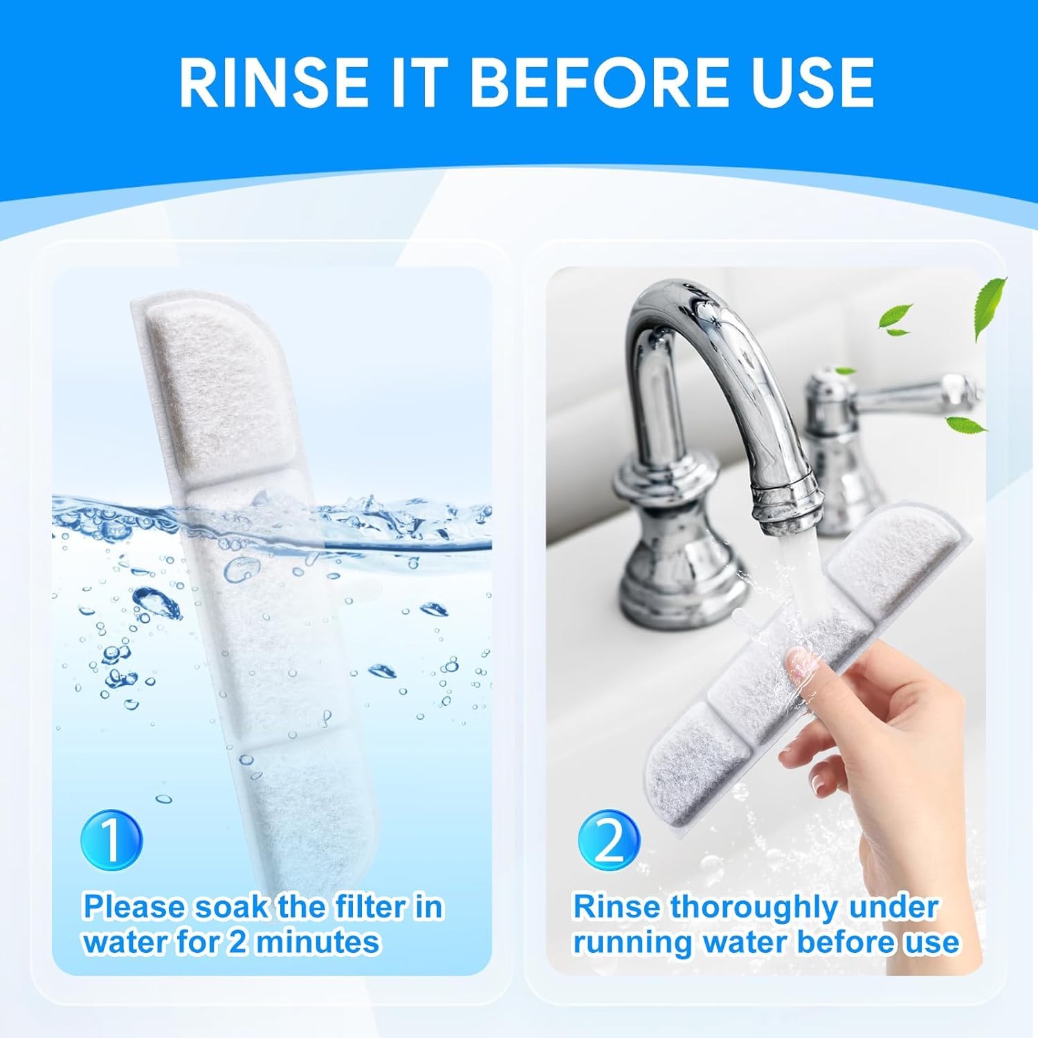 Cunina 20+20 Pack Cat Water Filter Compatible With Downypaws Cat Water Fountain Wireless 84Oz/2.5L, Dpwfp6 Battery Operated Cat