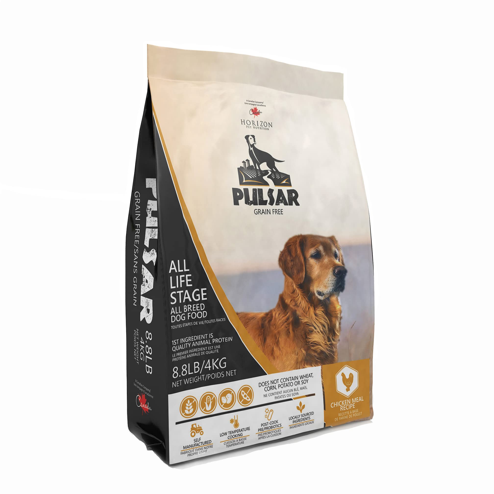 Pulsar Premium Grain Free Dog Food | Chicken Formula | All Life Stage, Non GMO, Meat Dense Diet | 8.8 lb Bag