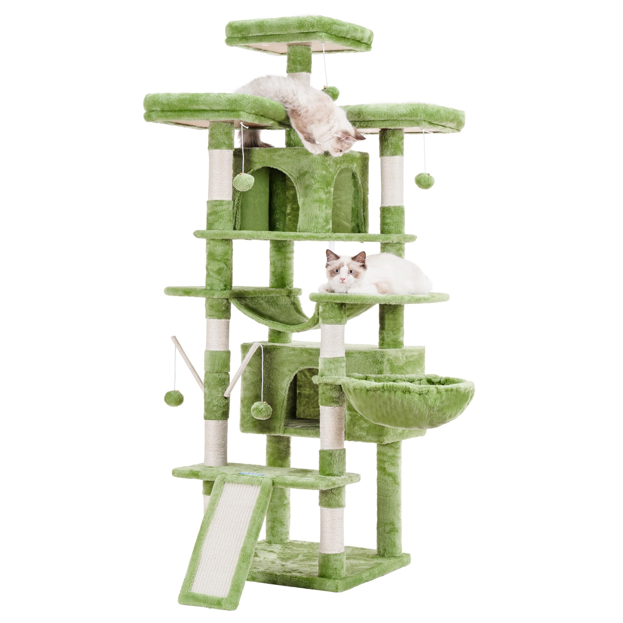 Hey-Brother Cat Tree, 71 Inches Xl Large Cat Tower For Indoor Cats, Multi-Level Cat House With 3 Padded Perches, Big Scratcher, 